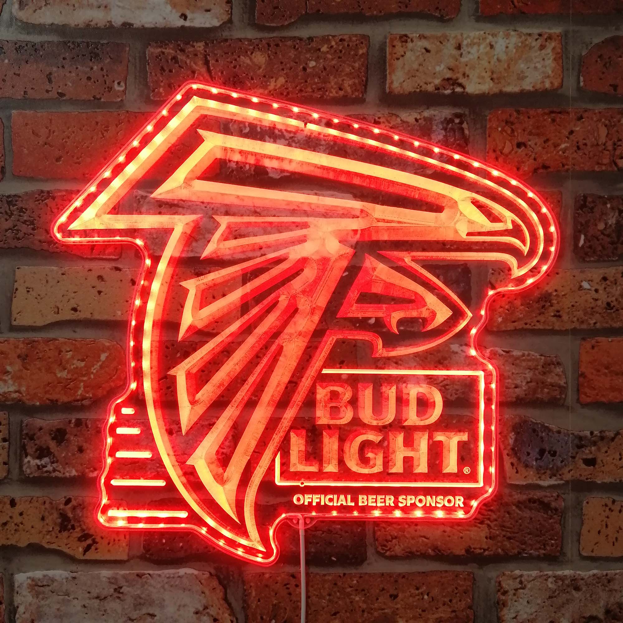 Bud Light & Atlanta Falcons Dynamic RGB Edge Lit LED Sign