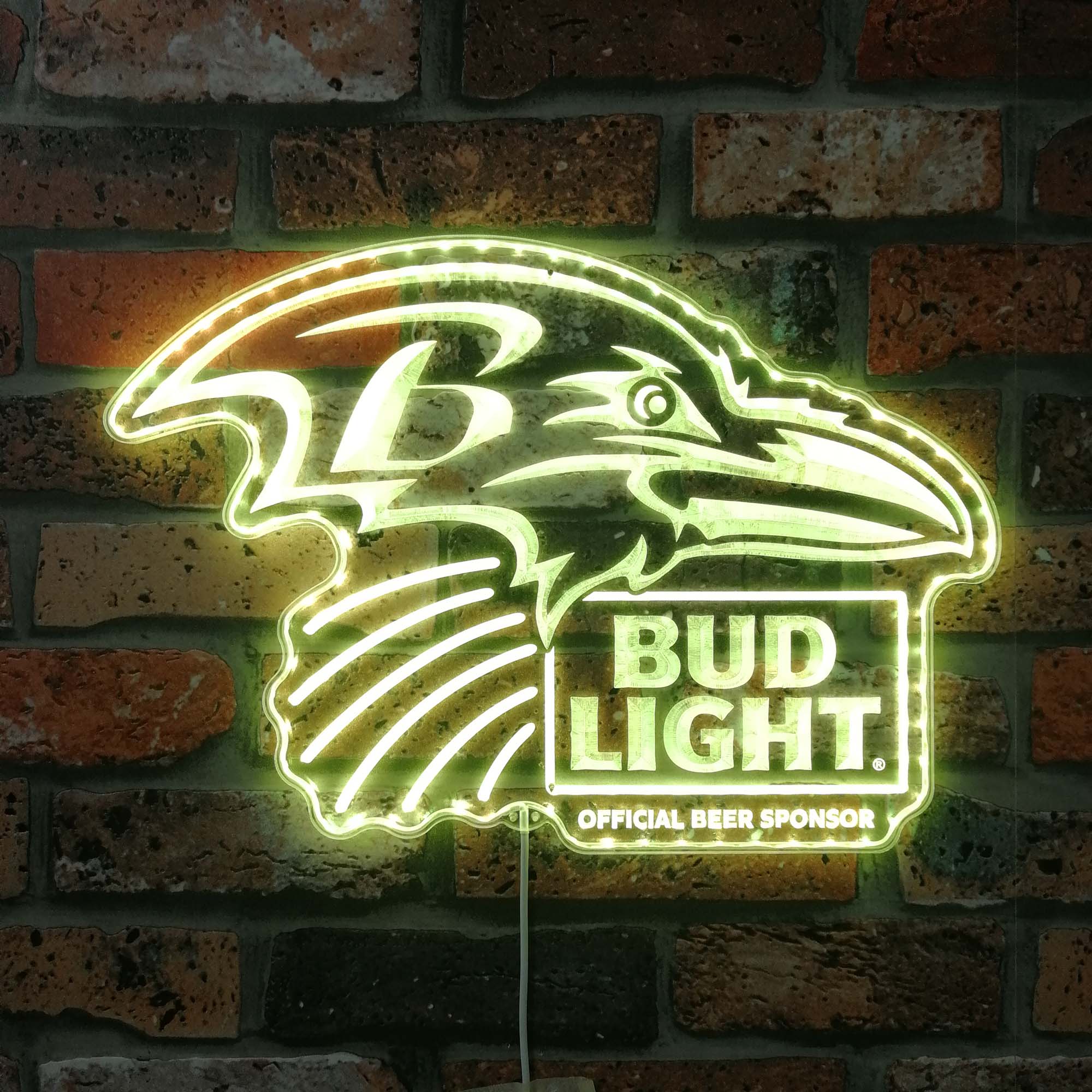 Bud Light & Baltimore Ravens Dynamic RGB Edge Lit LED Sign