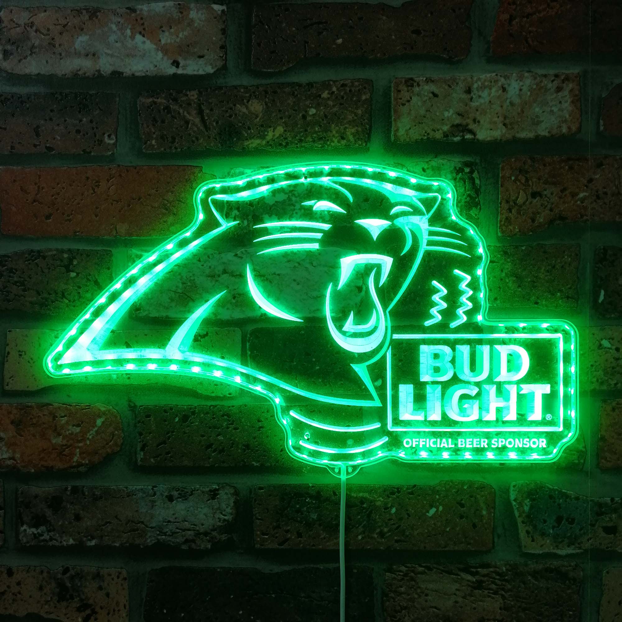 Bud Light & Carolina Panthers Dynamic RGB Edge Lit LED Sign