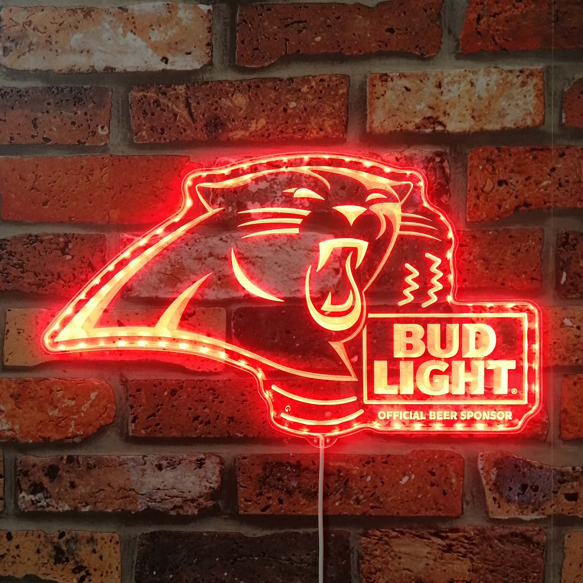 Bud Light & Carolina Panthers Dynamic RGB Edge Lit LED Sign