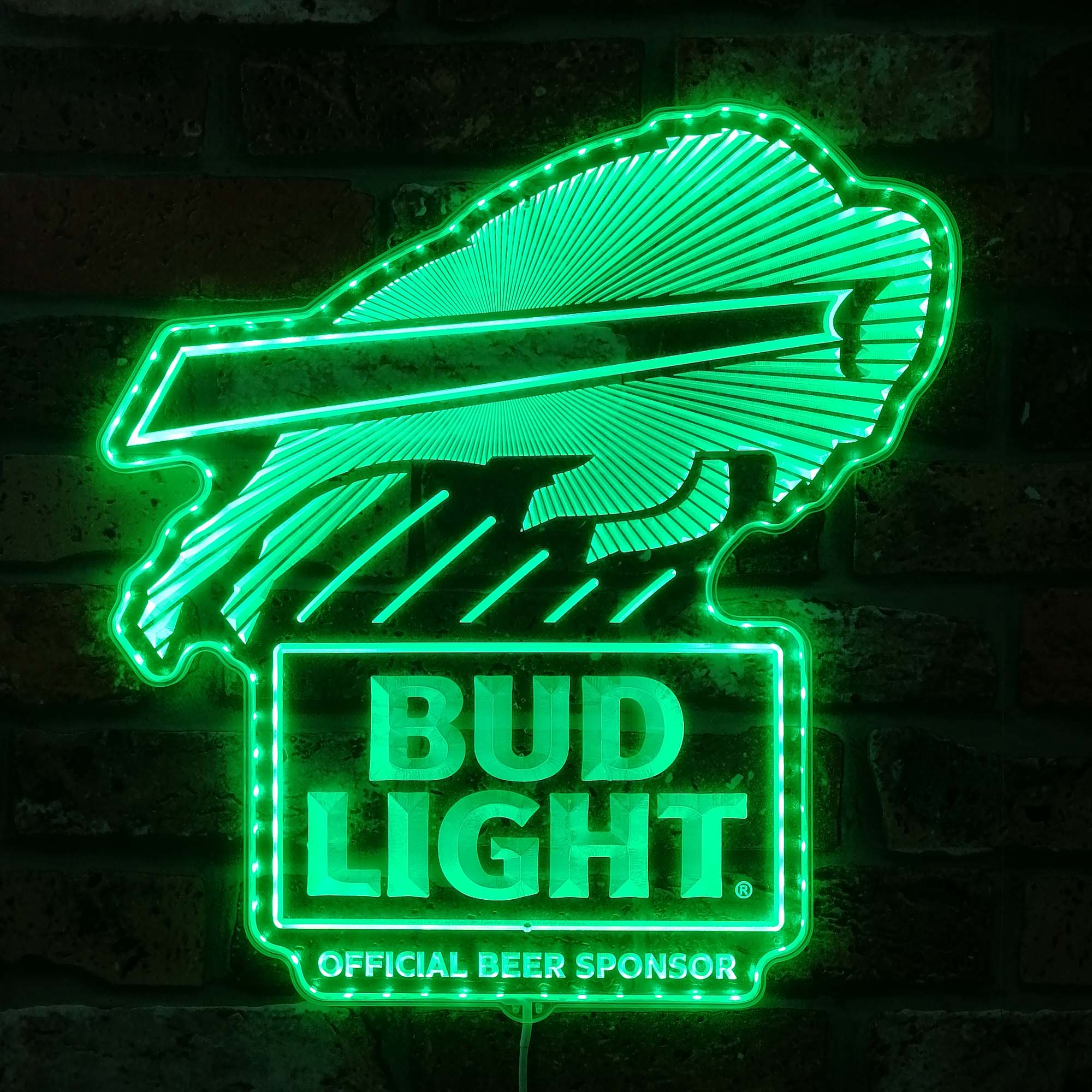 Bud Light & Buffalo Bills Dynamic RGB Edge Lit LED Sign