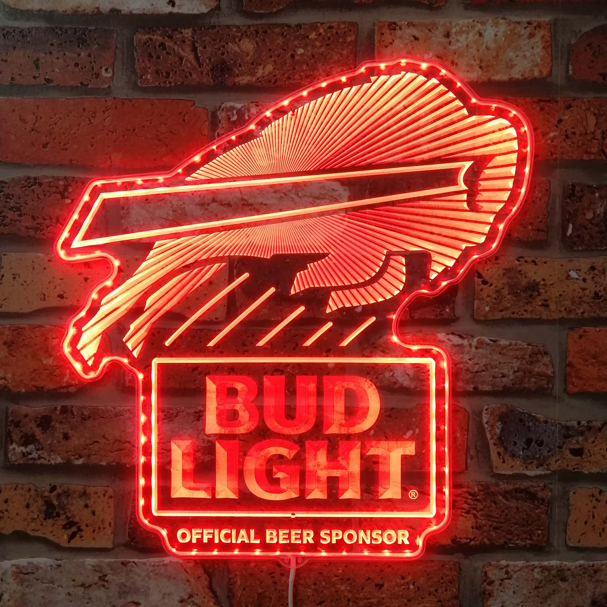 Bud Light & Buffalo Bills Dynamic RGB Edge Lit LED Sign