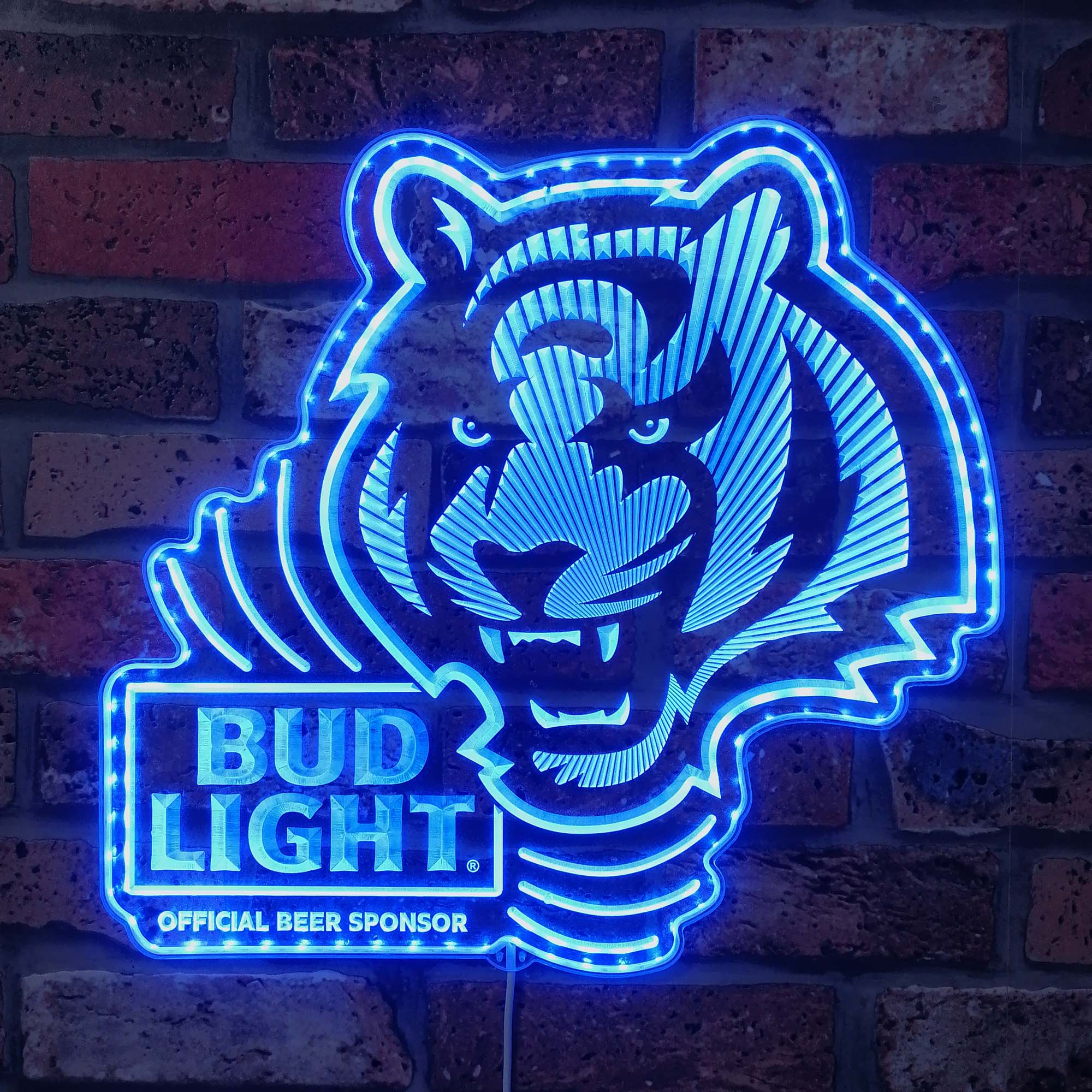 Bud Light & Cincinnati Bengals Dynamic RGB Edge Lit LED Sign