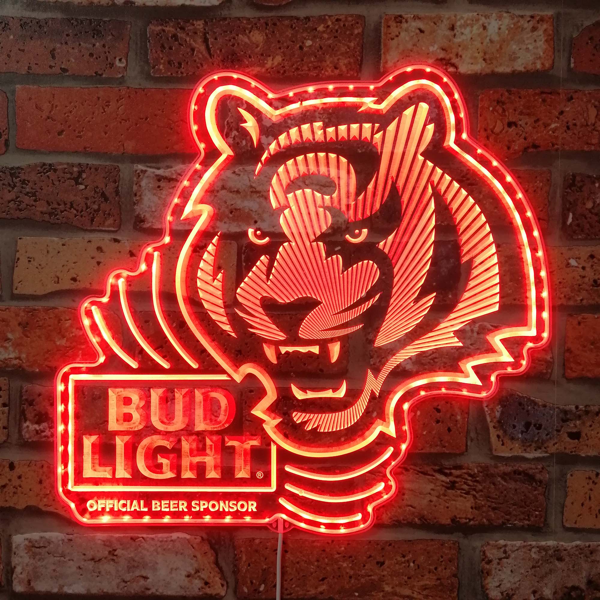 Bud Light & Cincinnati Bengals Dynamic RGB Edge Lit LED Sign