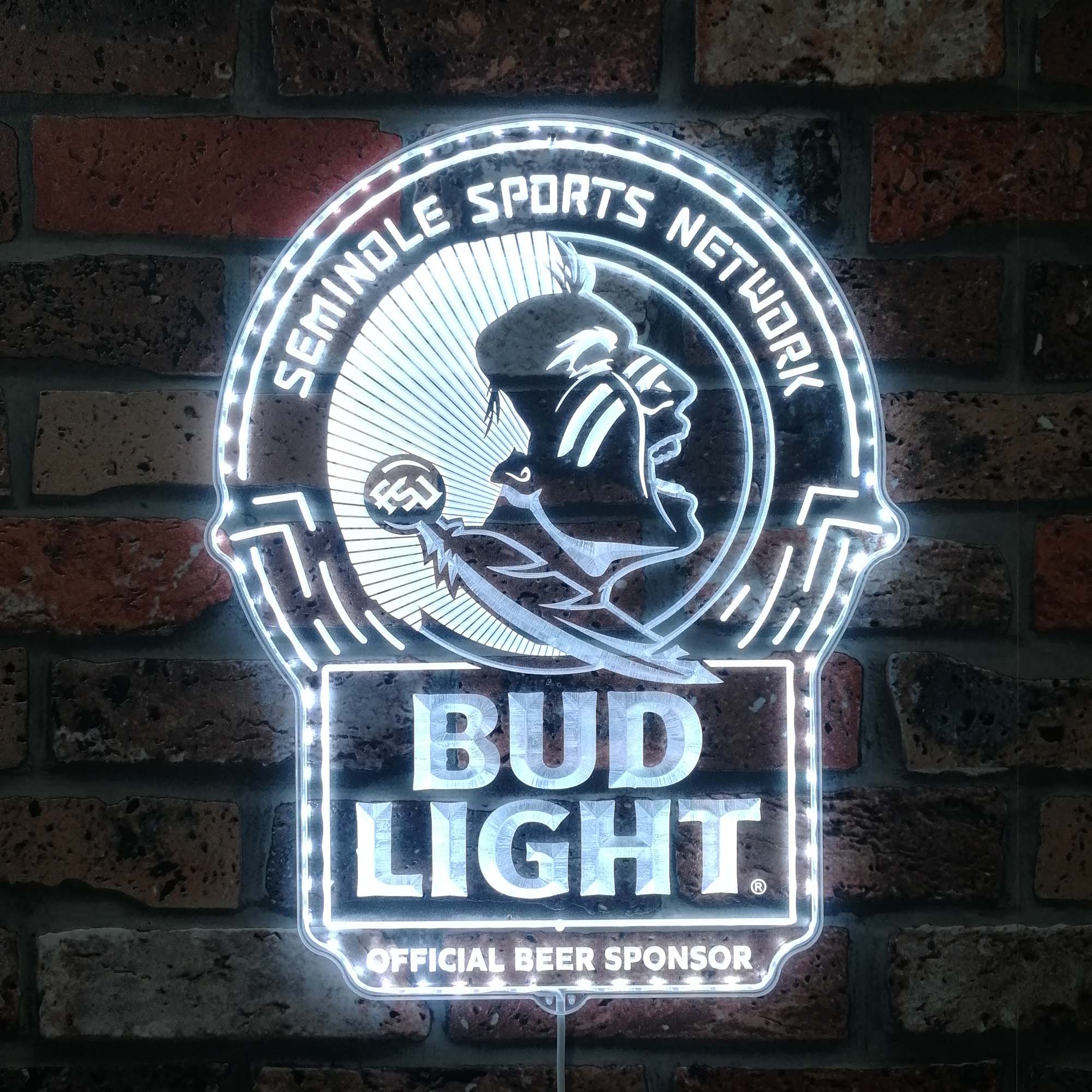 Bud Light & Florida State Seminoles Dynamic RGB Edge Lit LED Sign