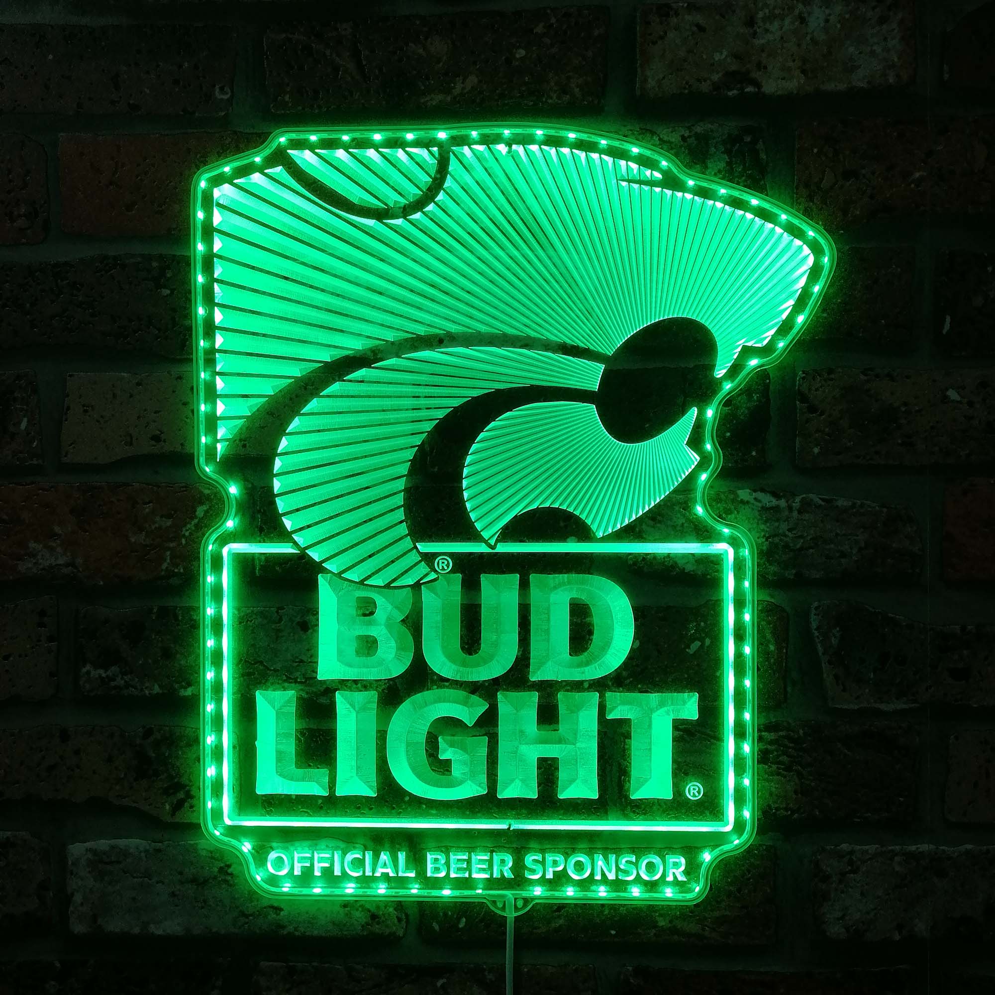 Bud Light & Kansas State Wildcats Dynamic RGB Edge Lit LED Sign