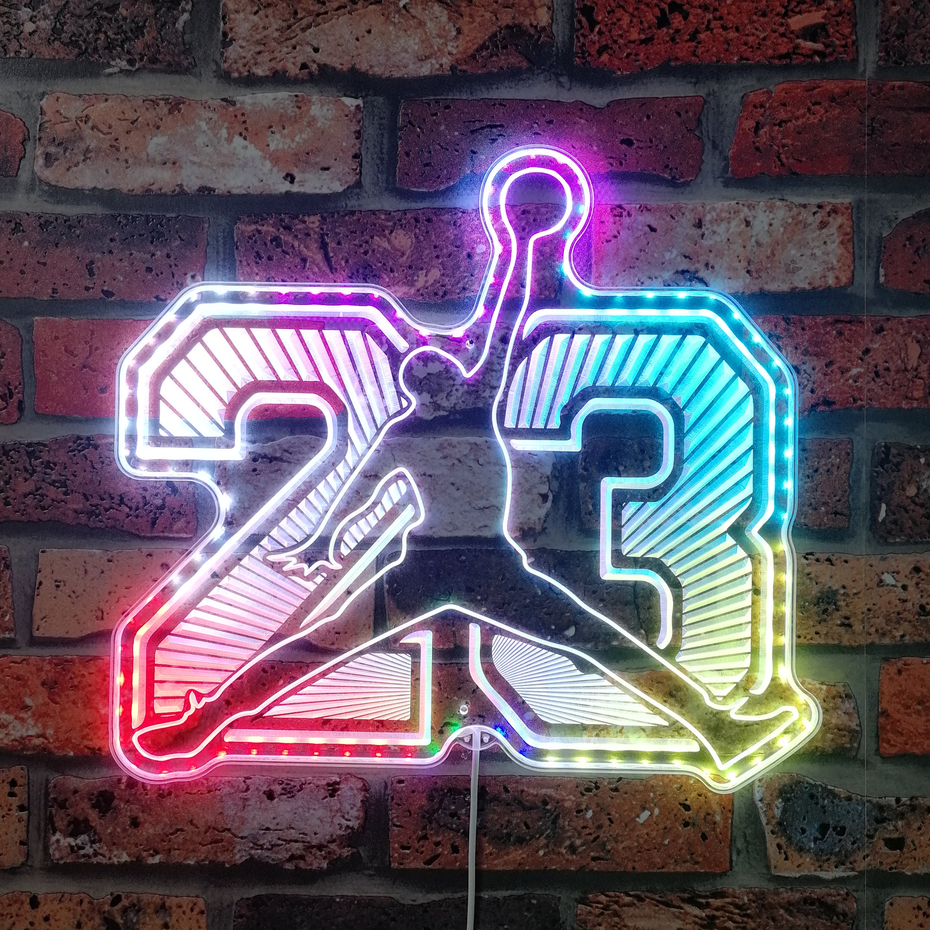 Air Jordan 23 Dynamic RGB Edge Lit LED Sign