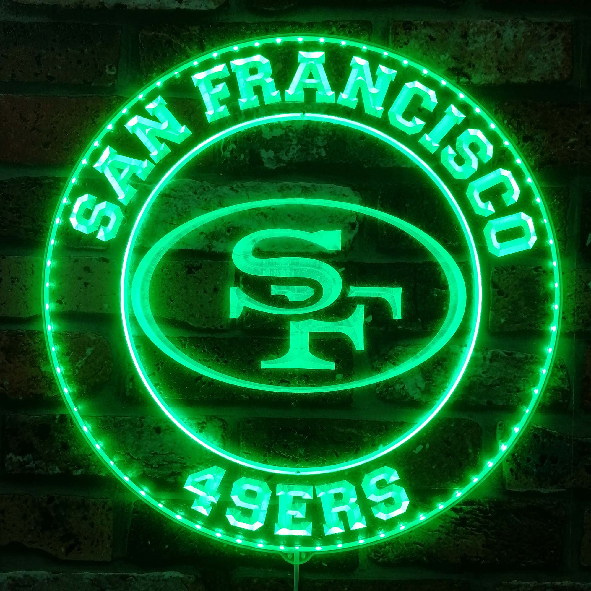 San Francisco 49ers SF Logo Dynamic RGB Edge Lit LED Sign