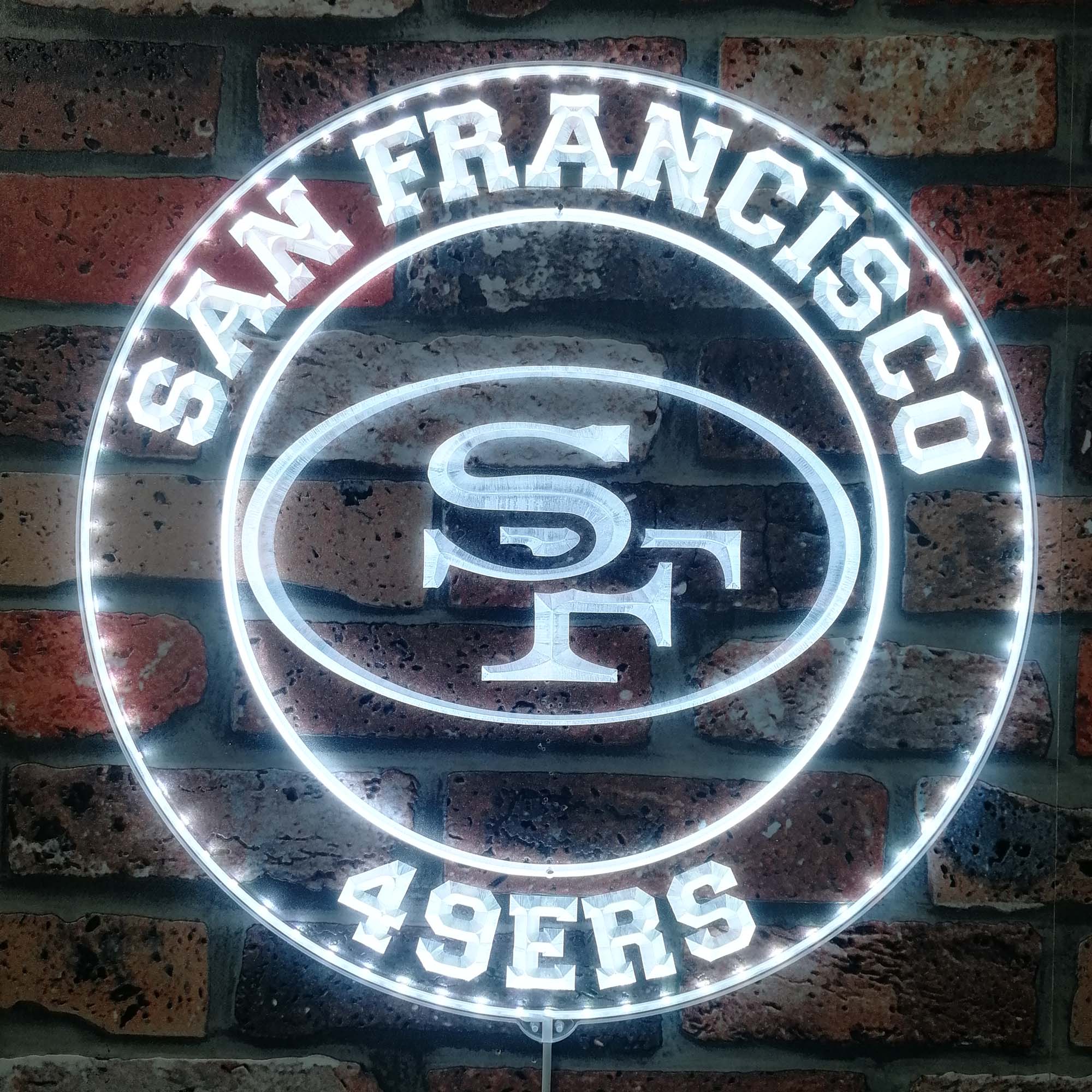 San Francisco 49ers SF Logo Dynamic RGB Edge Lit LED Sign