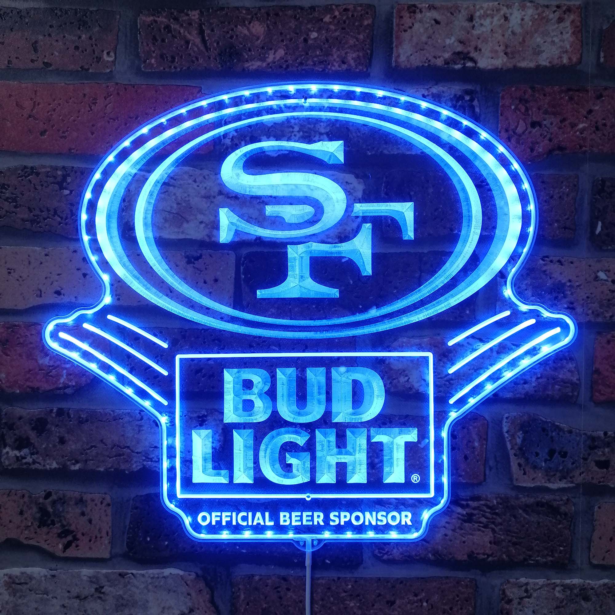 Bud Light & 49ers SF Dynamic RGB Edge Lit LED Sign