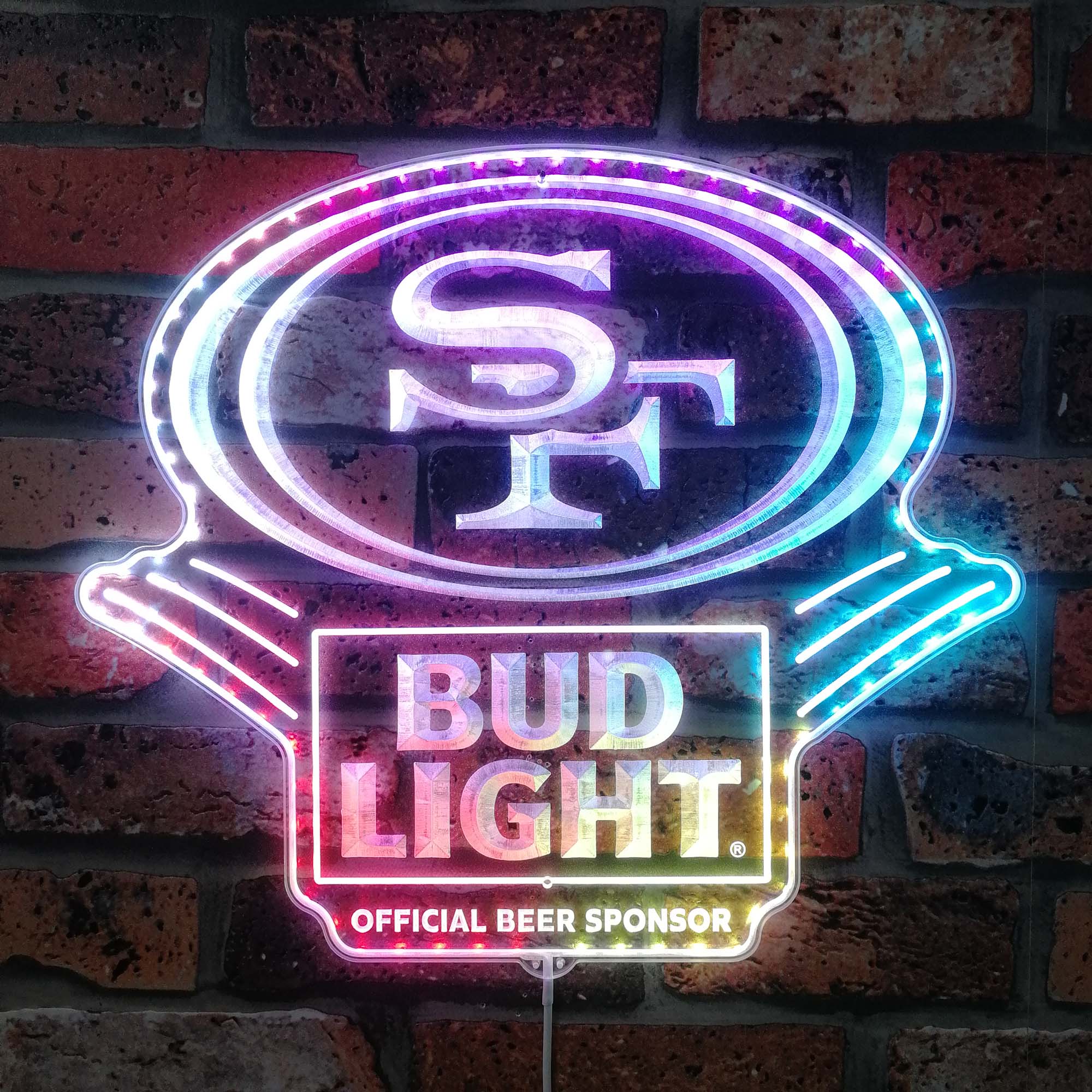 Bud Light & 49ers SF Dynamic RGB Edge Lit LED Sign