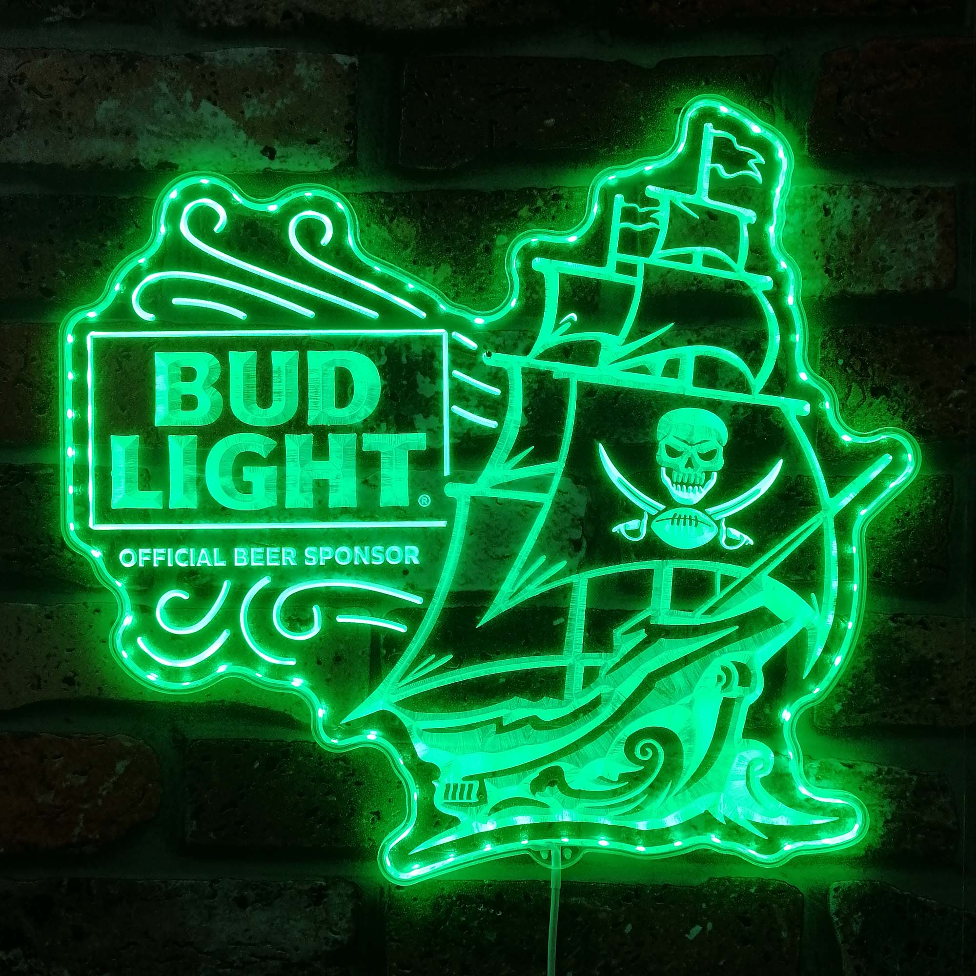 Bud Light & Tampa Bay Buccaneers Dynamic RGB Edge Lit LED Sign