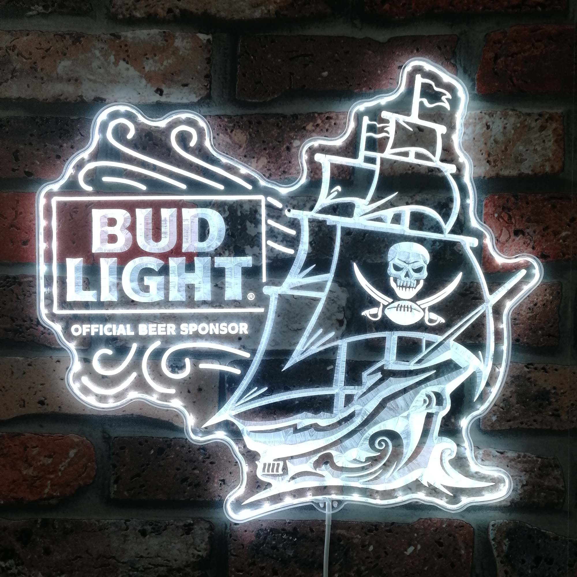 Bud Light & Tampa Bay Buccaneers Dynamic RGB Edge Lit LED Sign