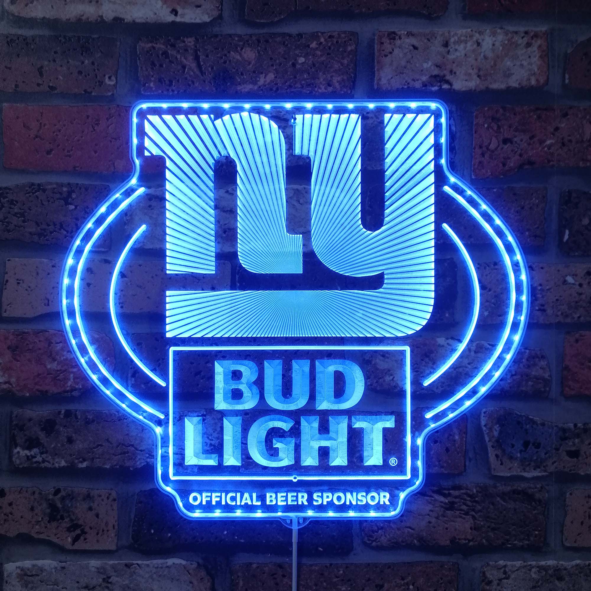 Bud Light & New York Giants Dynamic RGB Edge Lit LED Sign