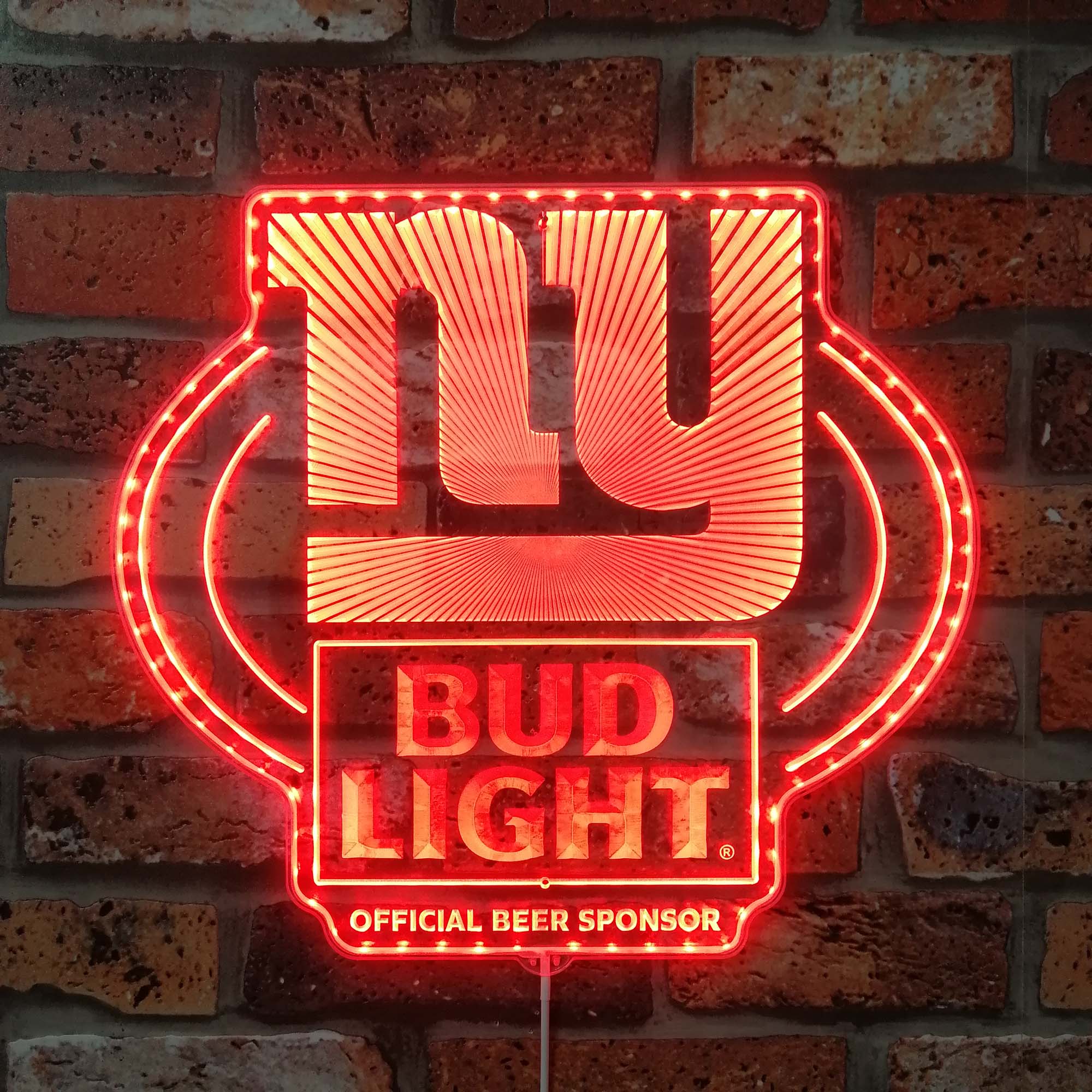 Bud Light & New York Giants Dynamic RGB Edge Lit LED Sign