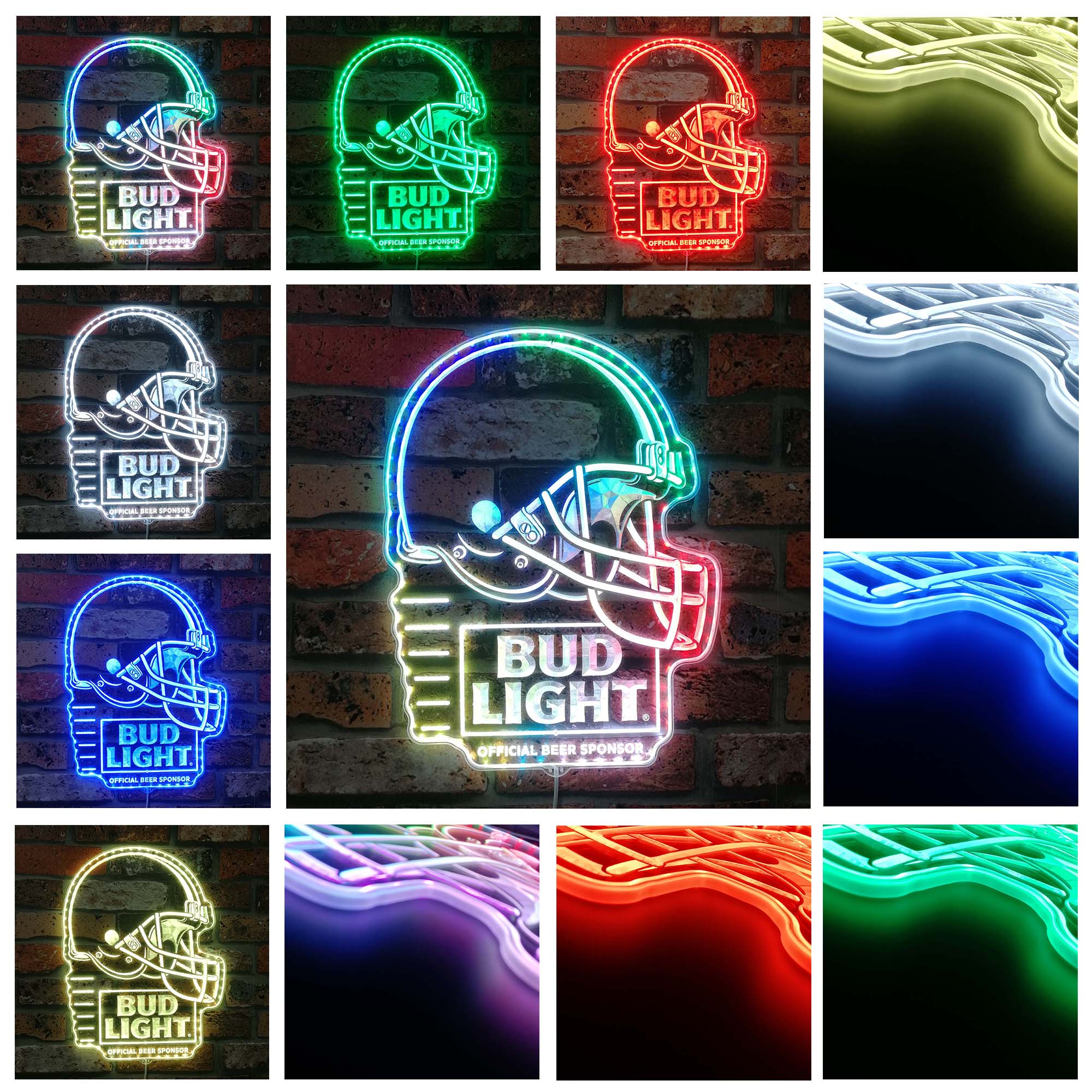 Bud Light & Cleveland Browns Dynamic RGB Edge Lit LED Sign