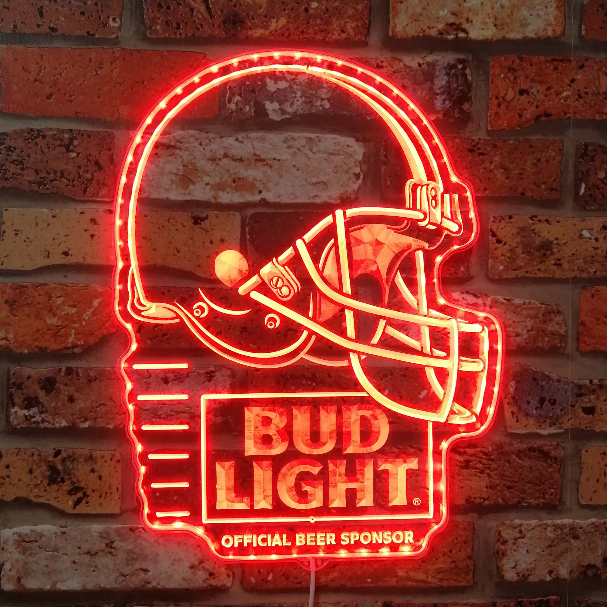 Bud Light & Cleveland Browns Dynamic RGB Edge Lit LED Sign