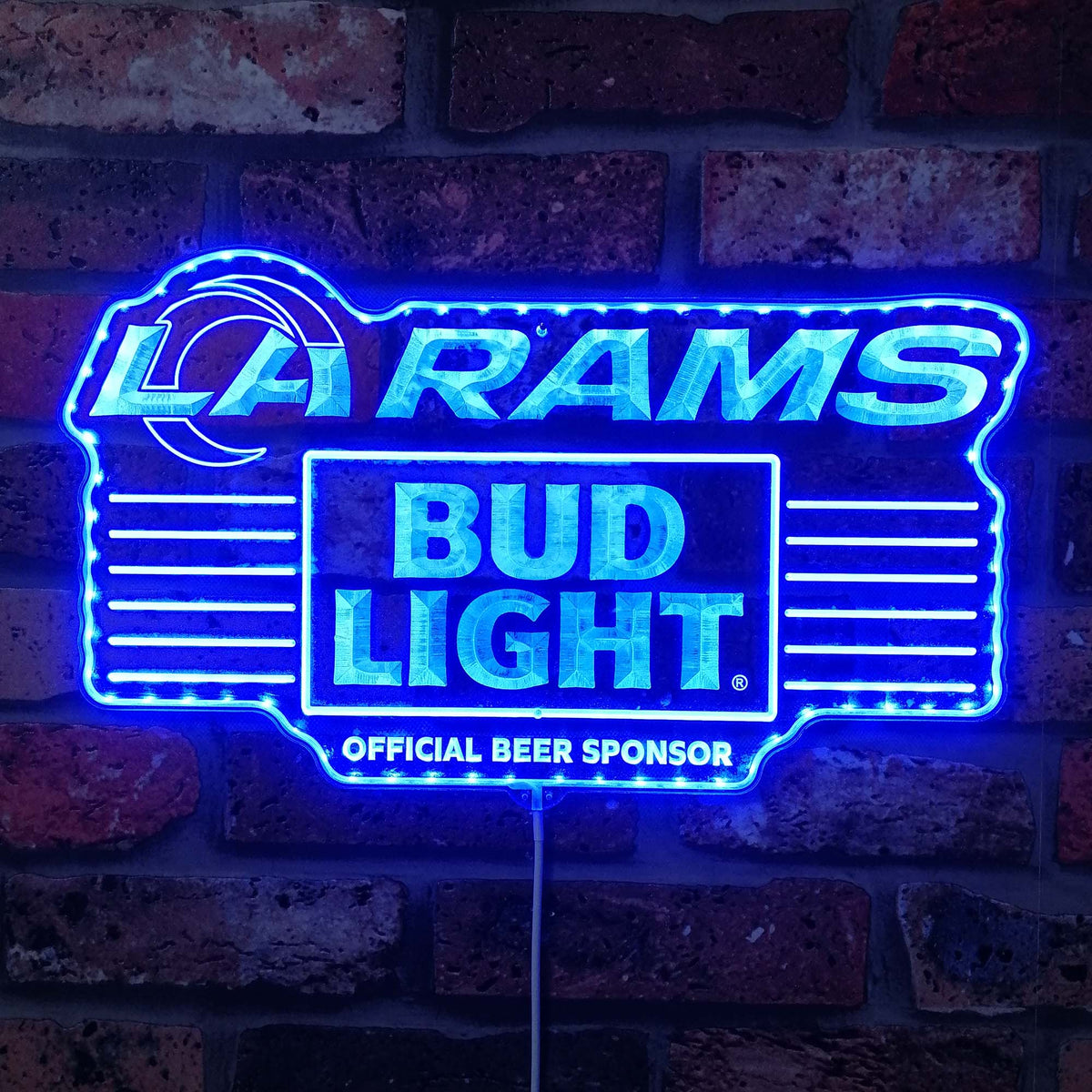 Bud Light Los Angeles Rams Dynamic RGB Edge Lit LED Sign | PROLEDSIGN ...