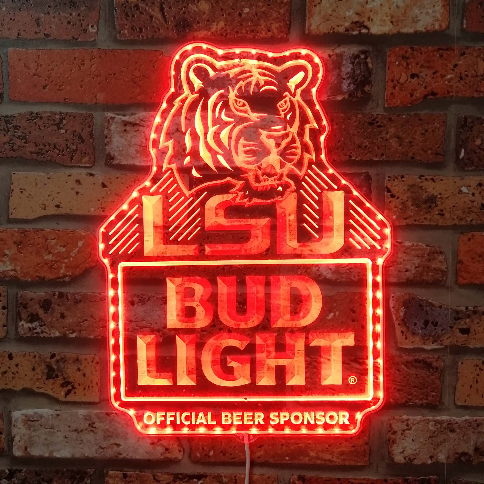 Bud Light LSU Tigers Dynamic RGB Edge Lit LED Sign