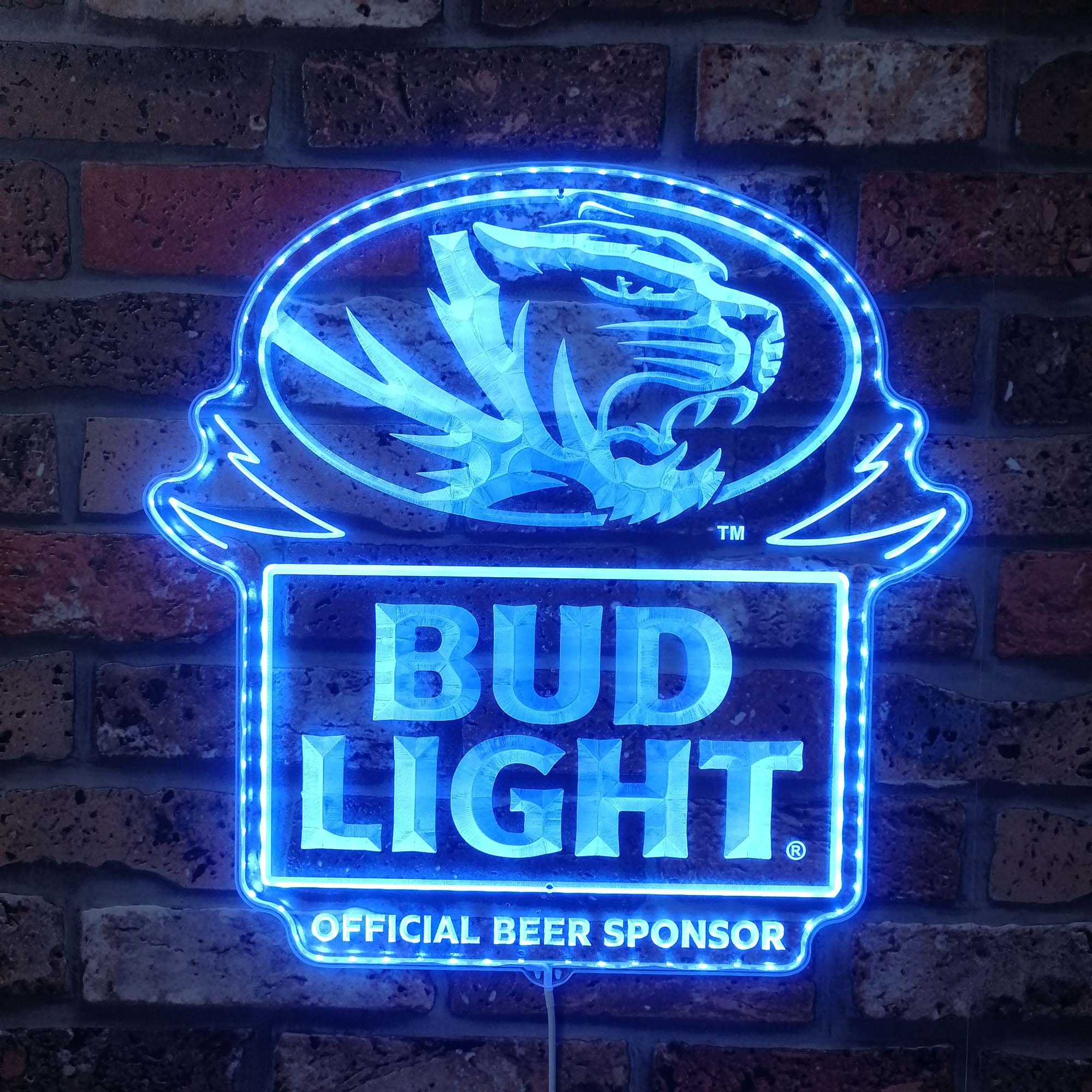 Bud Light Missouri Tigers Dynamic RGB Edge Lit LED Sign