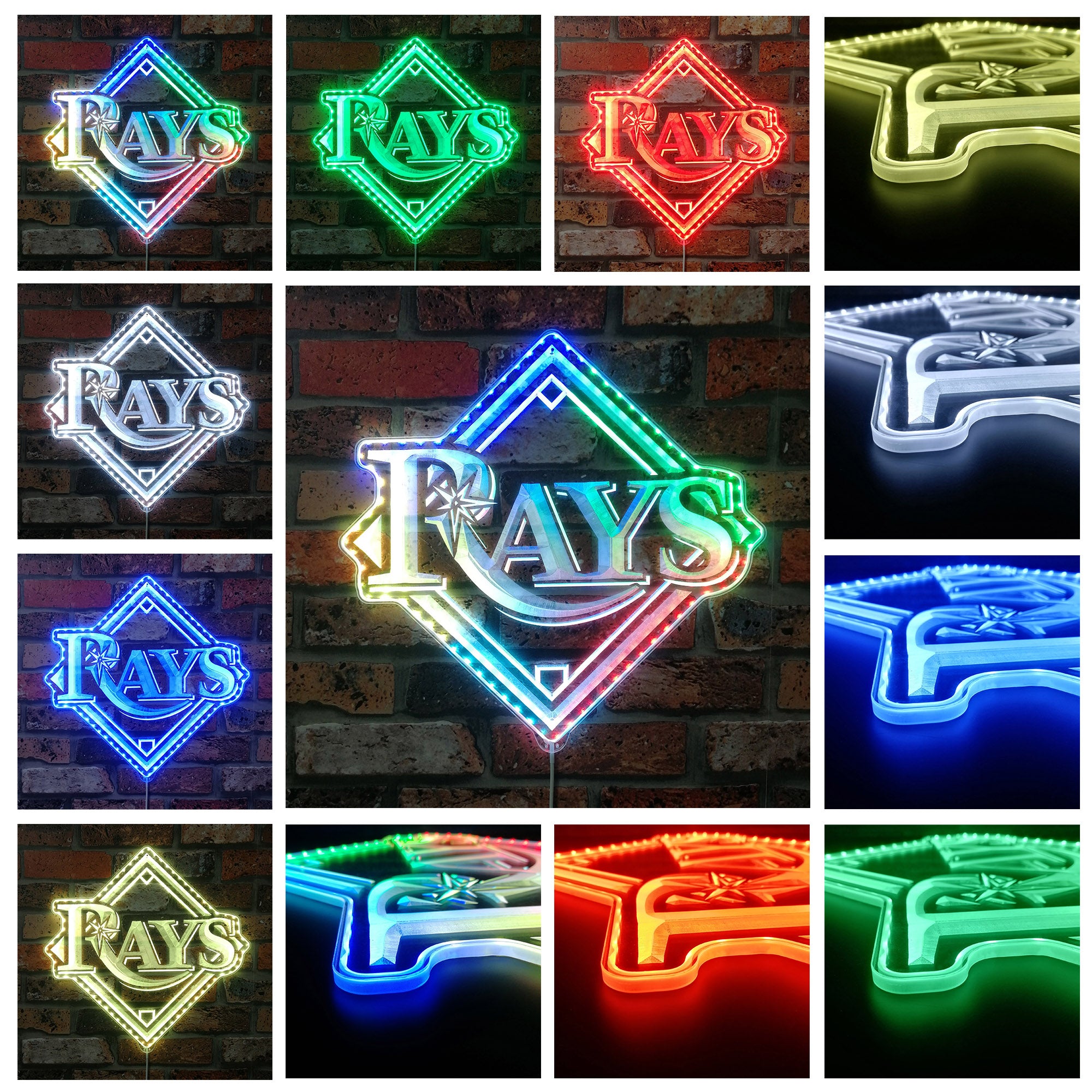 Tampa Bay Rays Dynamic RGB Edge Lit LED Sign