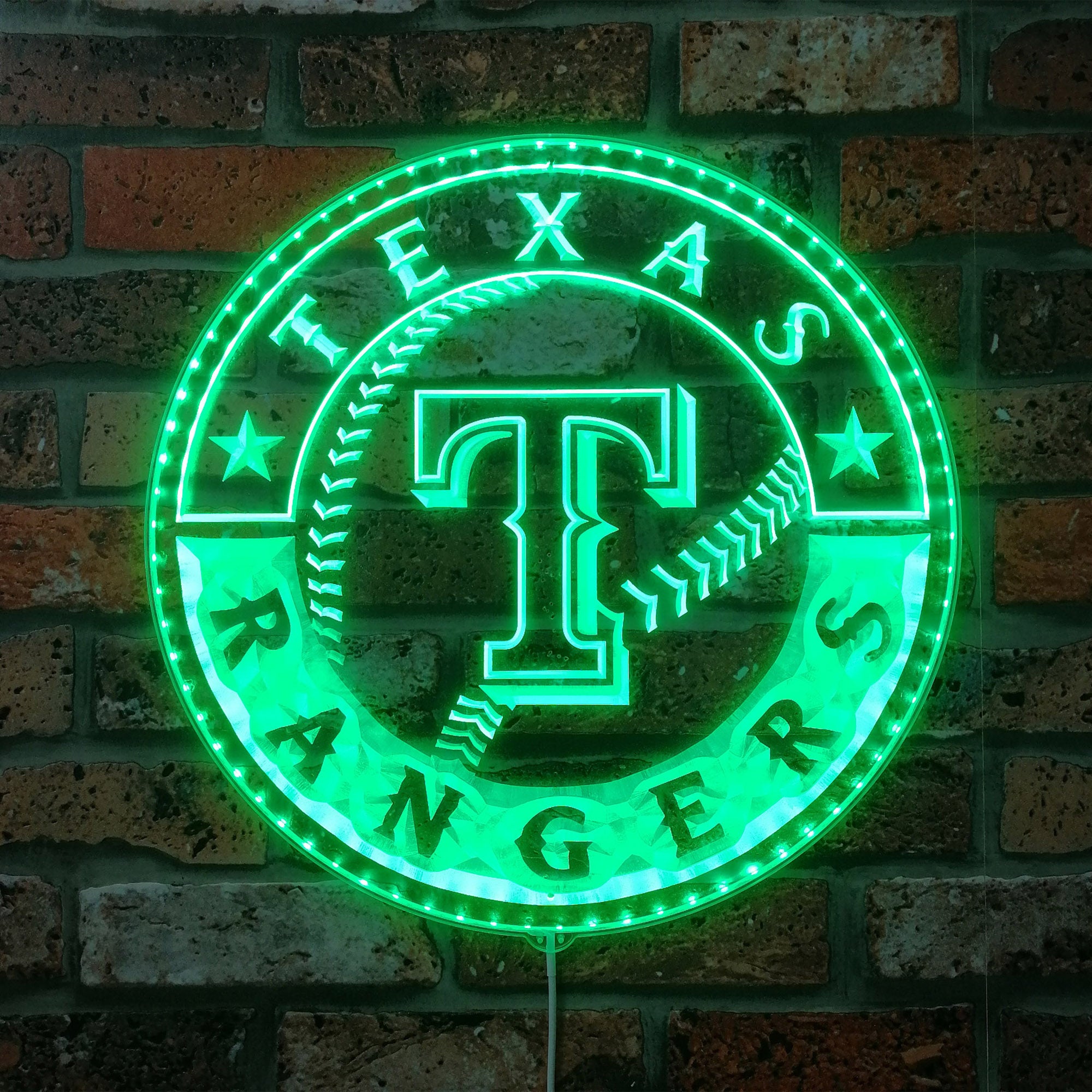 Texas Rangers Alternate Logo Dynamic RGB Edge Lit LED Sign