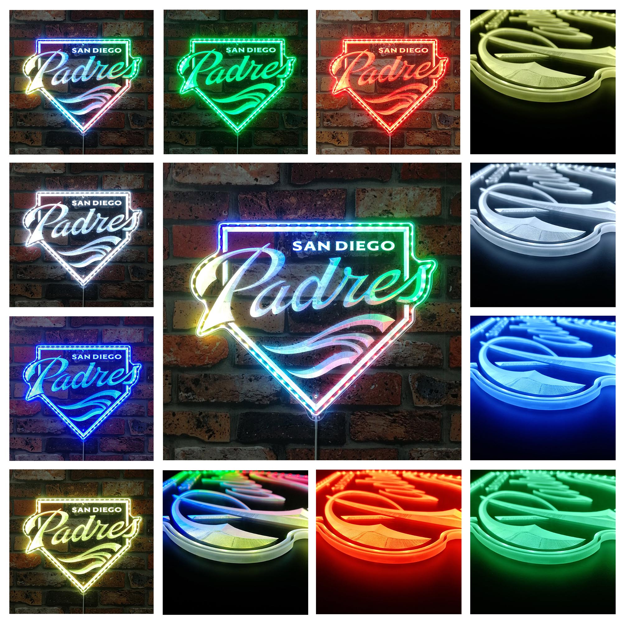 San Diego Padres Dynamic RGB Edge Lit LED Sign