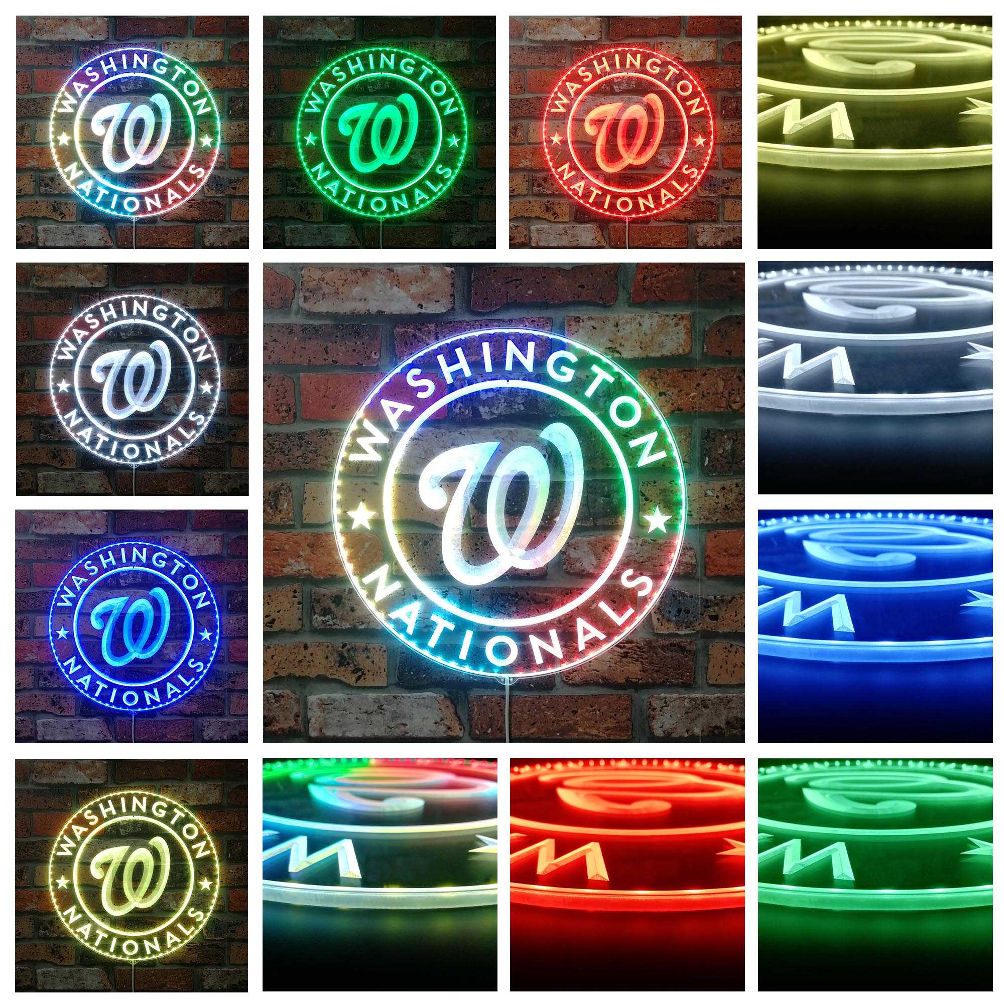 Washington Nationals Dynamic RGB Edge Lit LED Sign