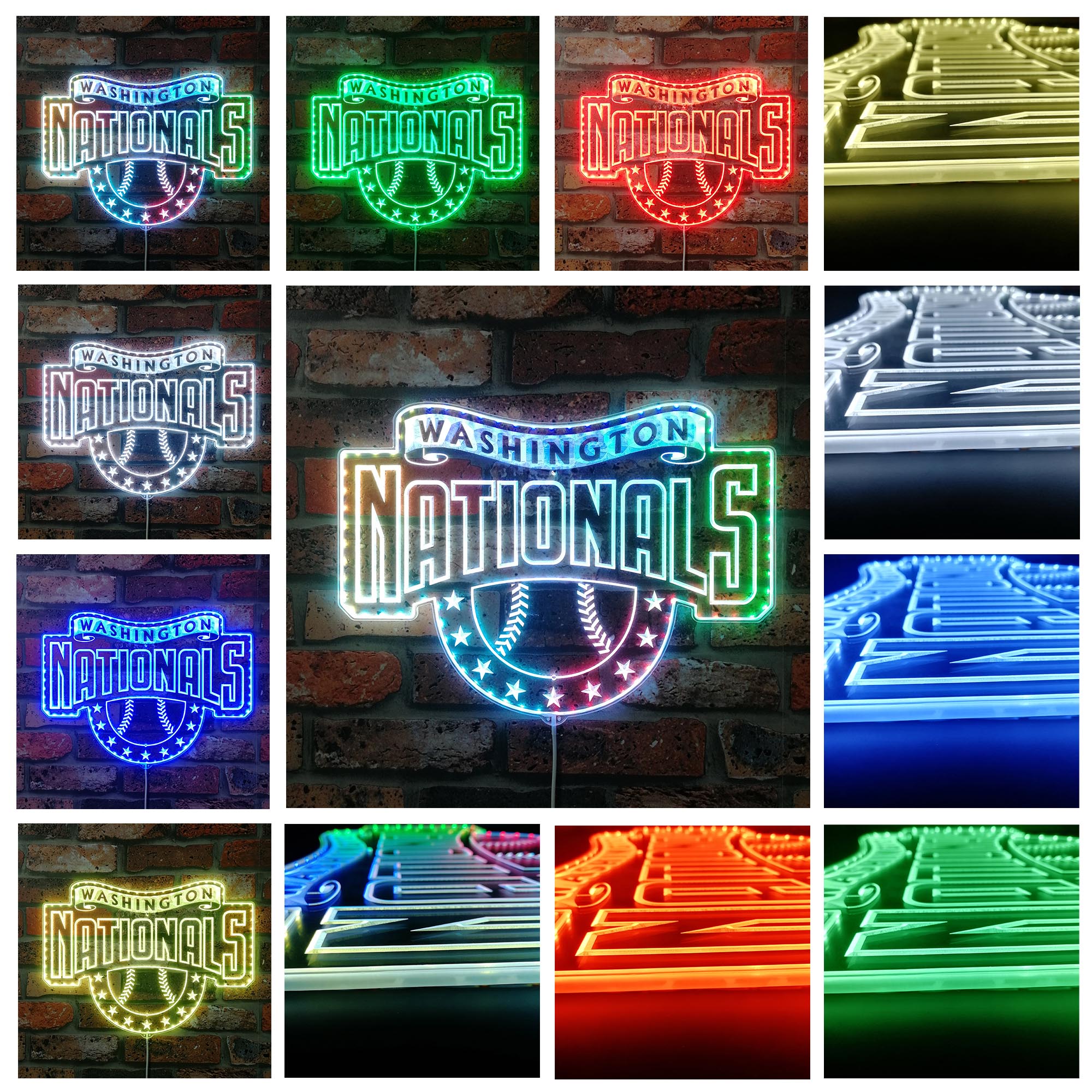 Washington Nationals Dynamic RGB Edge Lit LED Sign