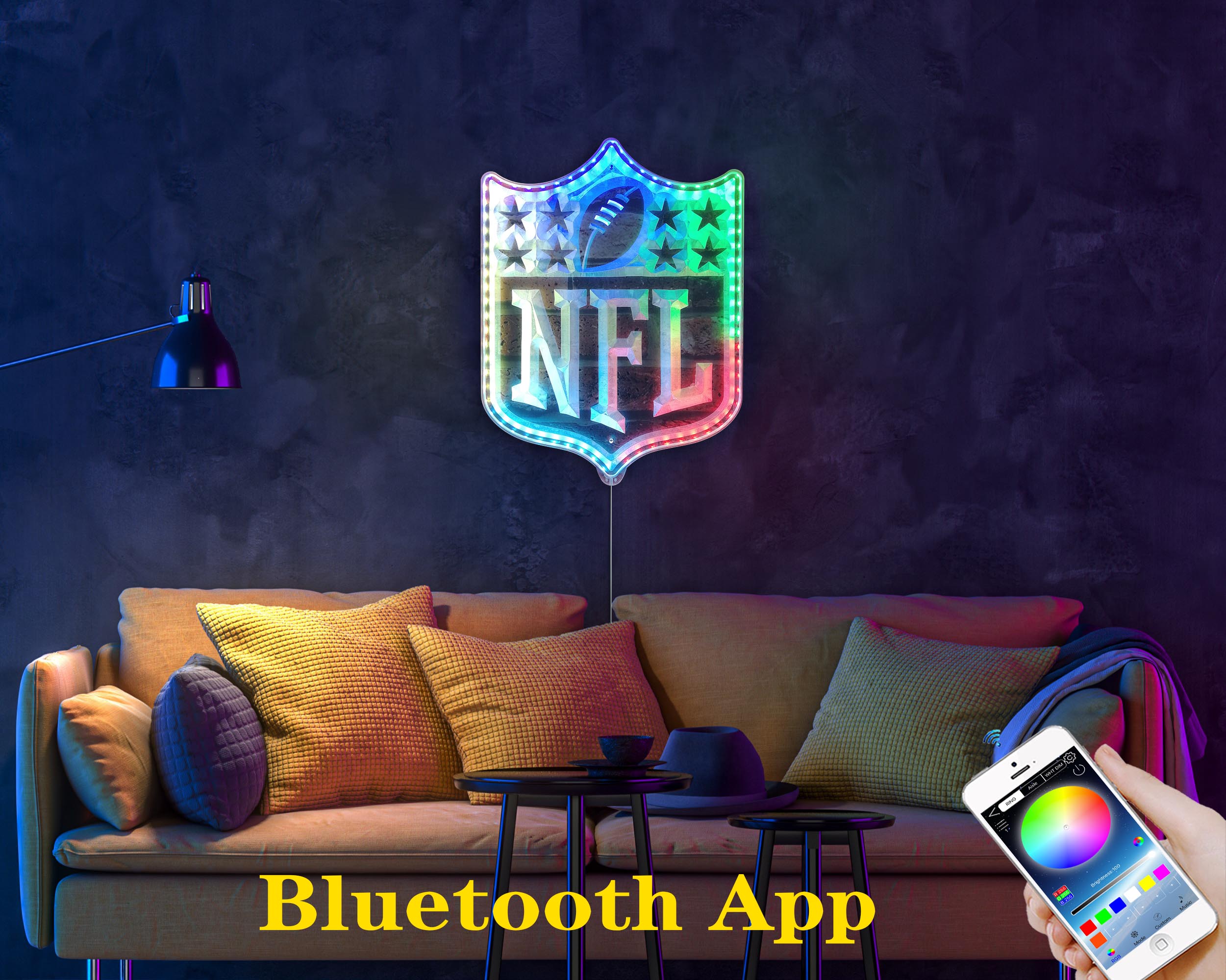 Logo NFL Dynamic RGB Edge Lit LED Sign