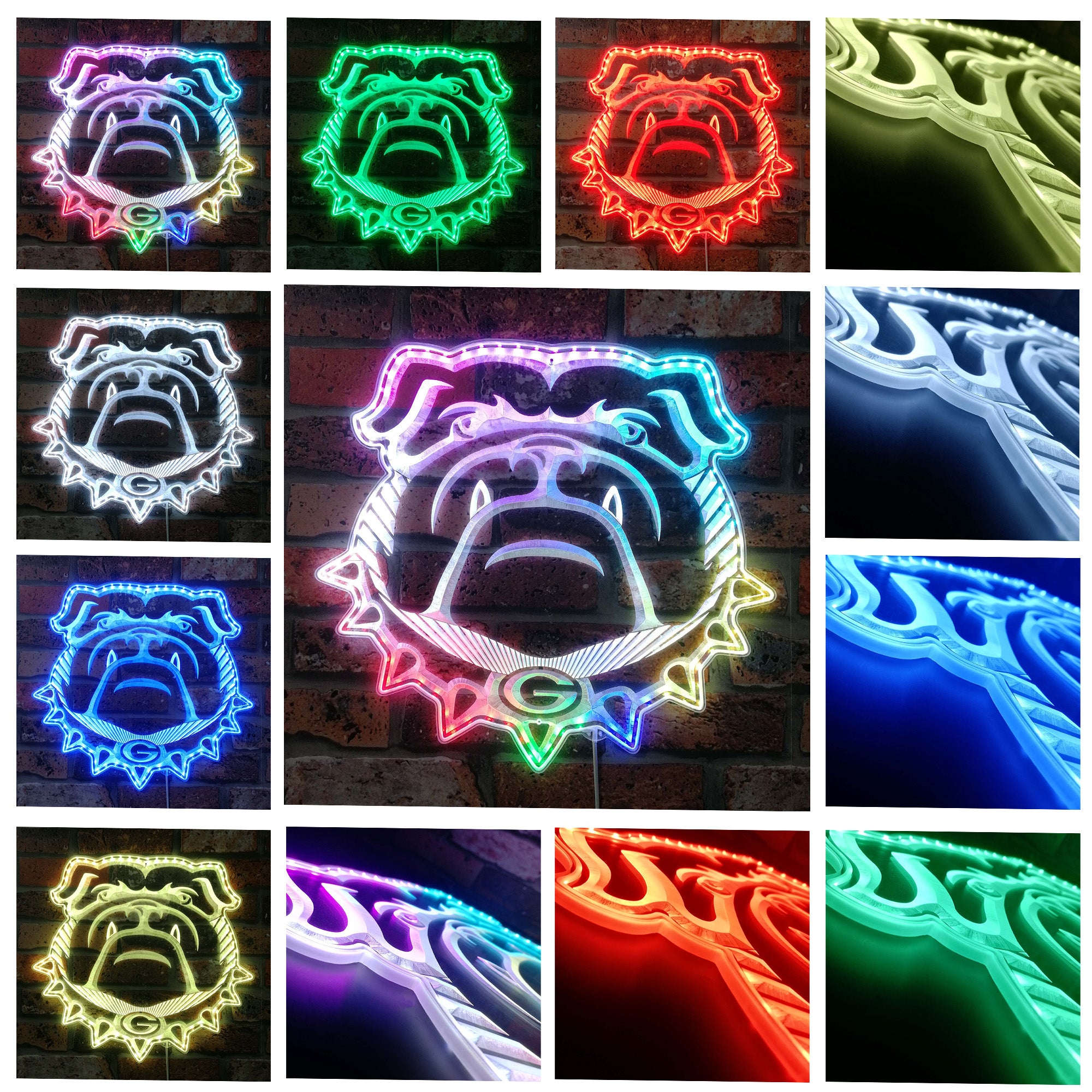 Georgia Bulldogs Dynamic RGB Edge Lit LED Sign