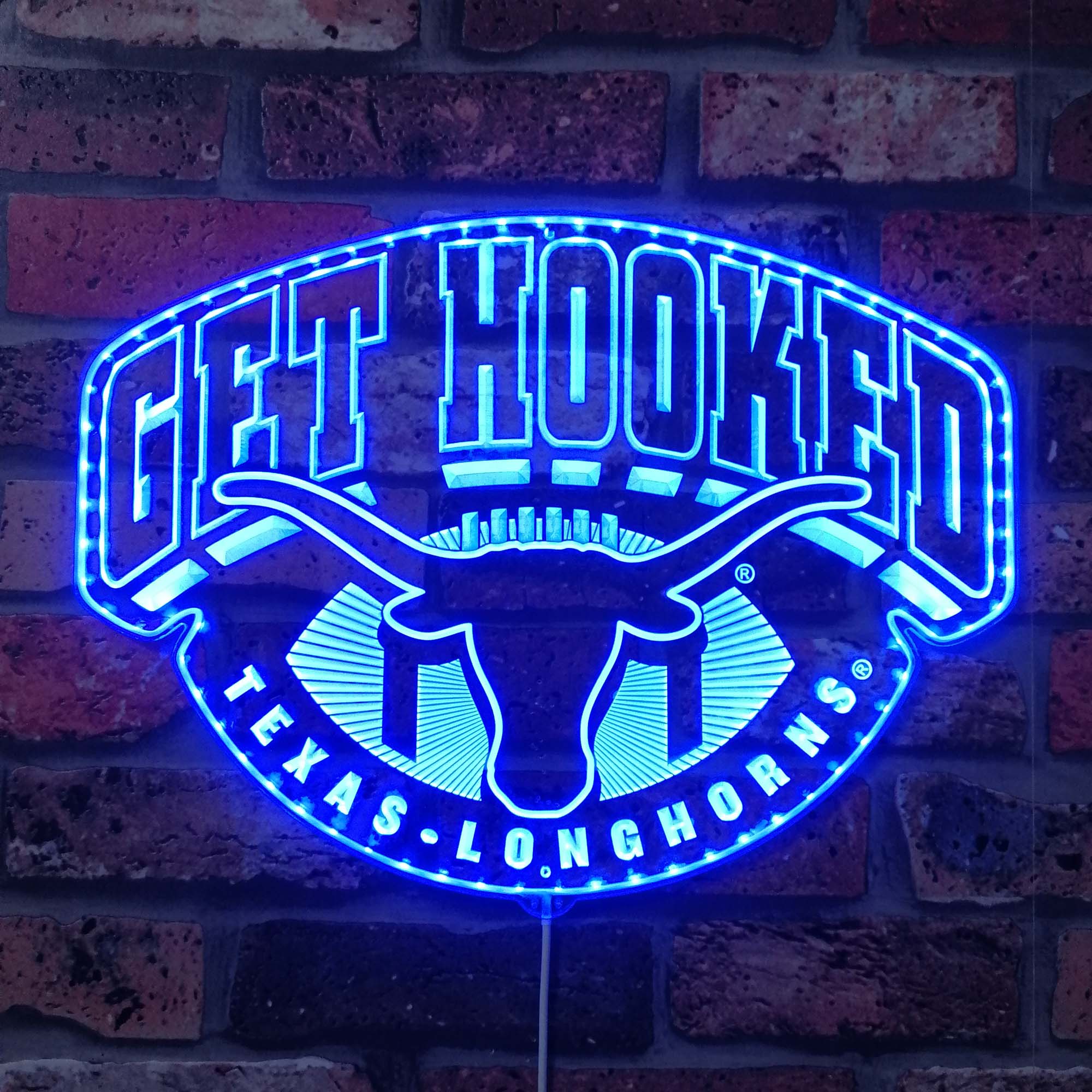 Texas Longhorn Dynamic RGB Edge Lit LED Sign