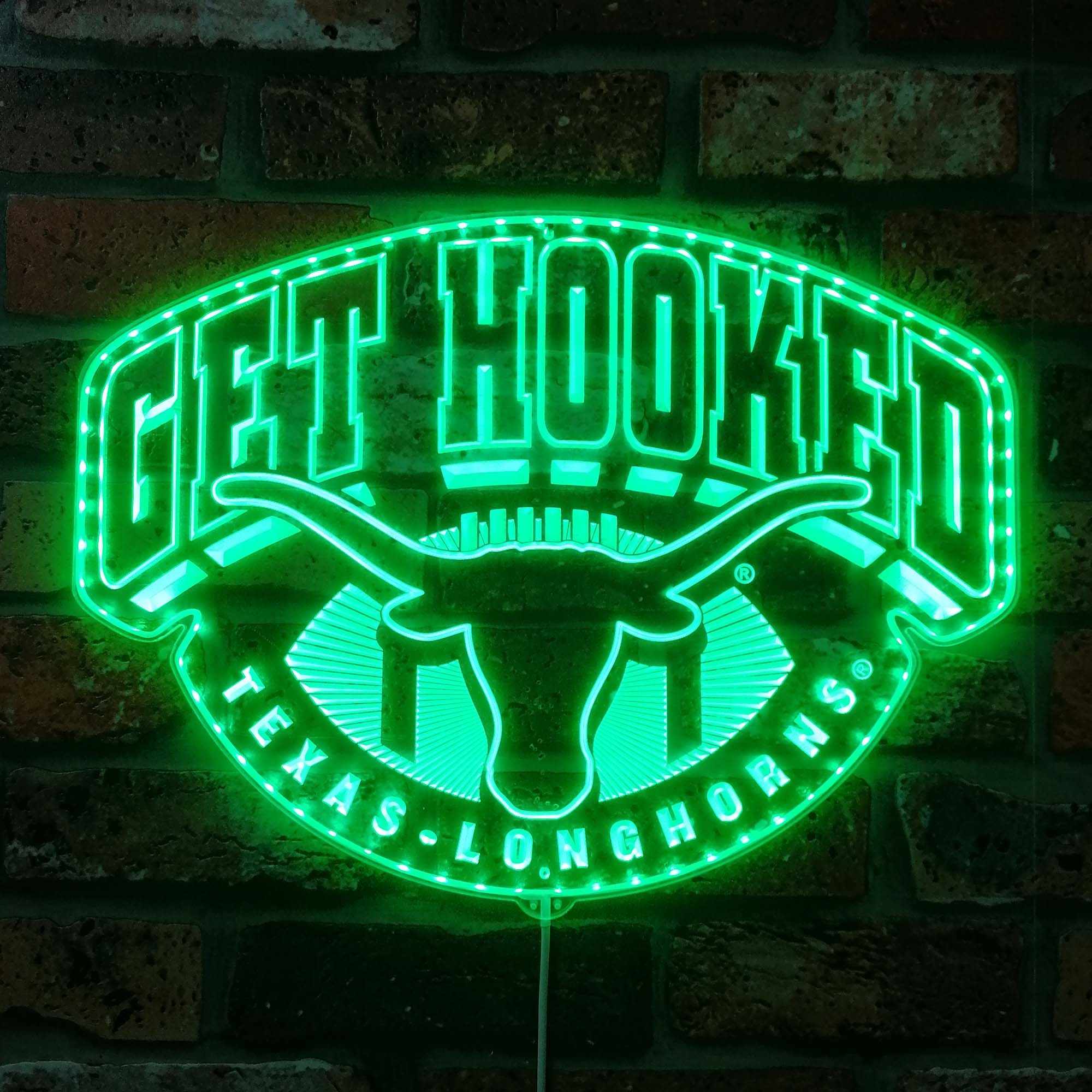 Texas Longhorn Dynamic RGB Edge Lit LED Sign