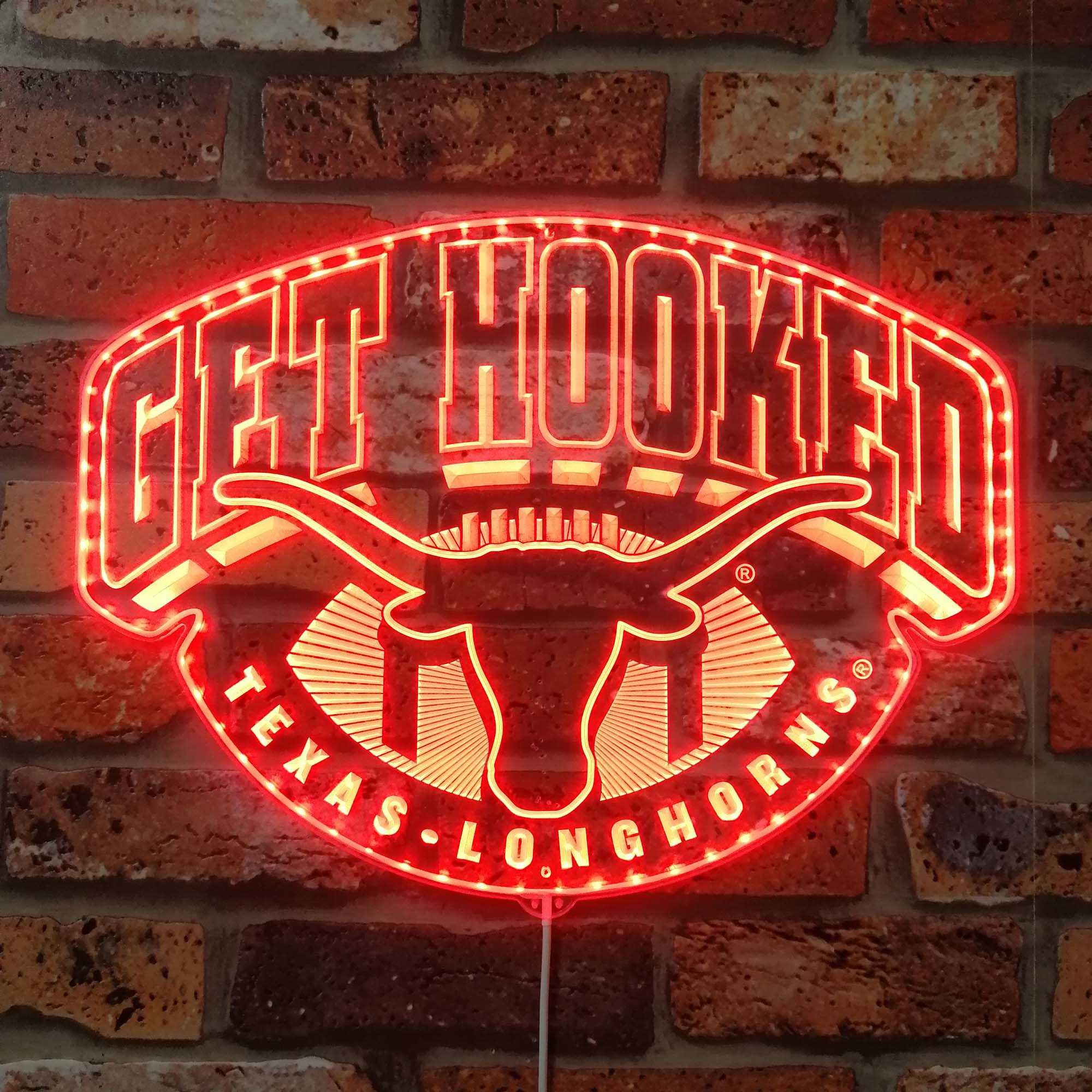 Texas Longhorn Dynamic RGB Edge Lit LED Sign