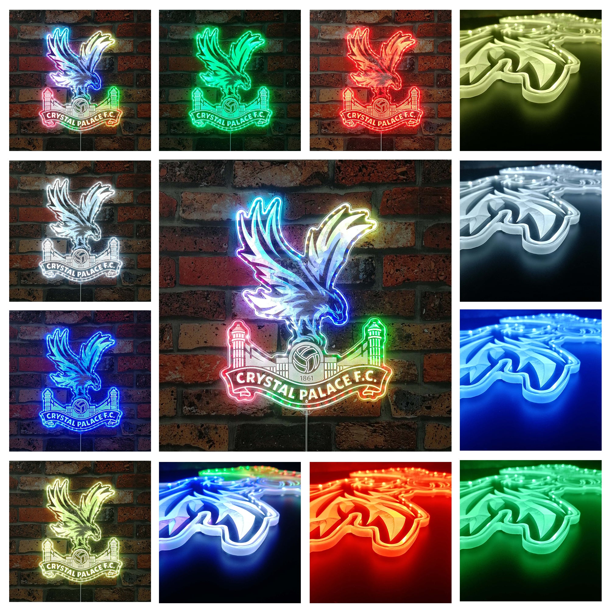 Crystal Palace FC  Neon LED Sign with Dynamic RGB Colors