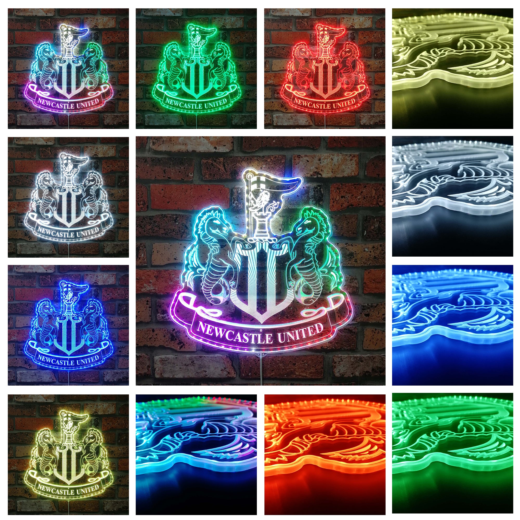 Newcastle United  Neon LED Sign with Dynamic RGB Colors