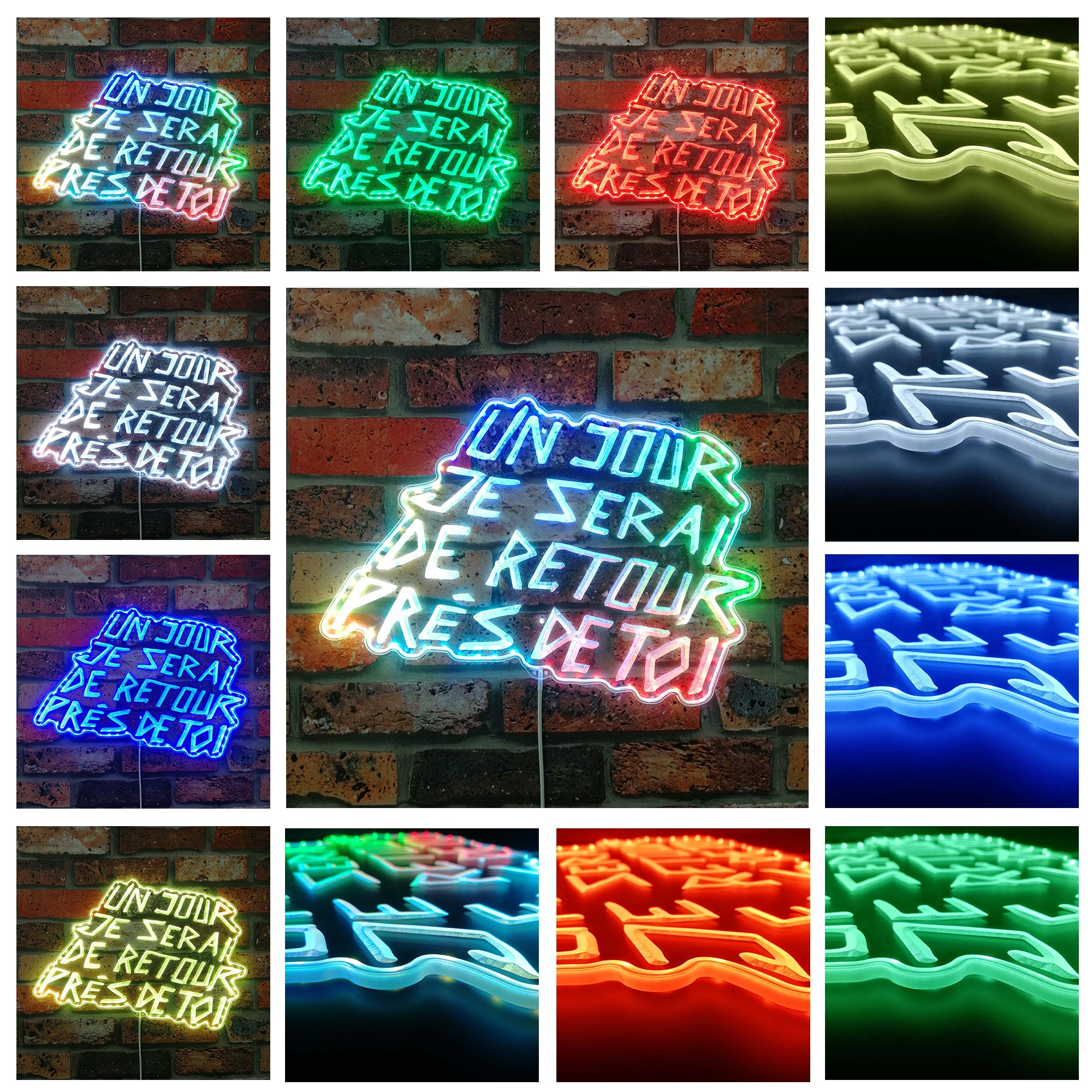 Disco Elysium UN JOUR JE SERAI  Neon LED Sign with Dynamic RGB Colors