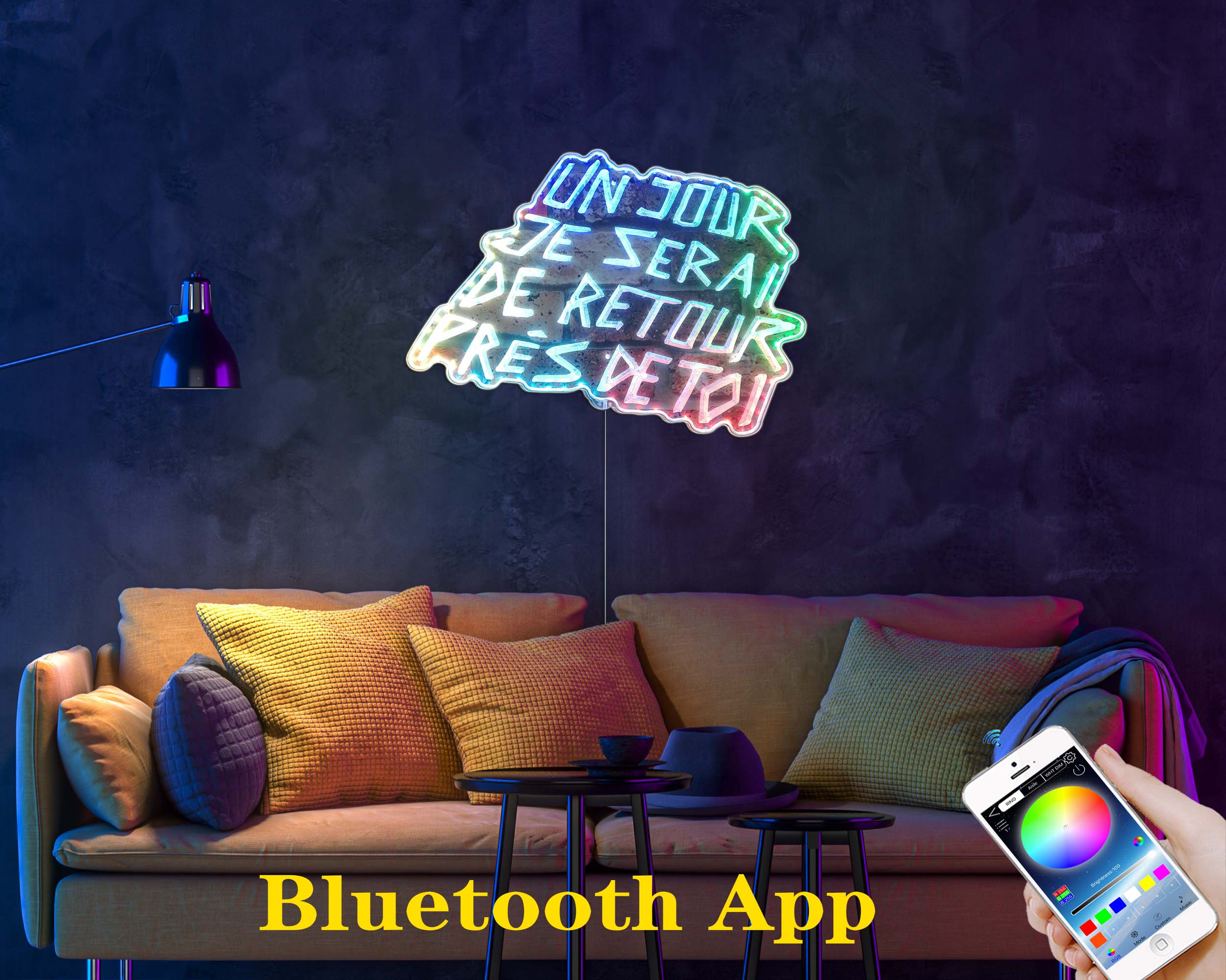 Disco Elysium UN JOUR JE SERAI  Neon LED Sign with Dynamic RGB Colors