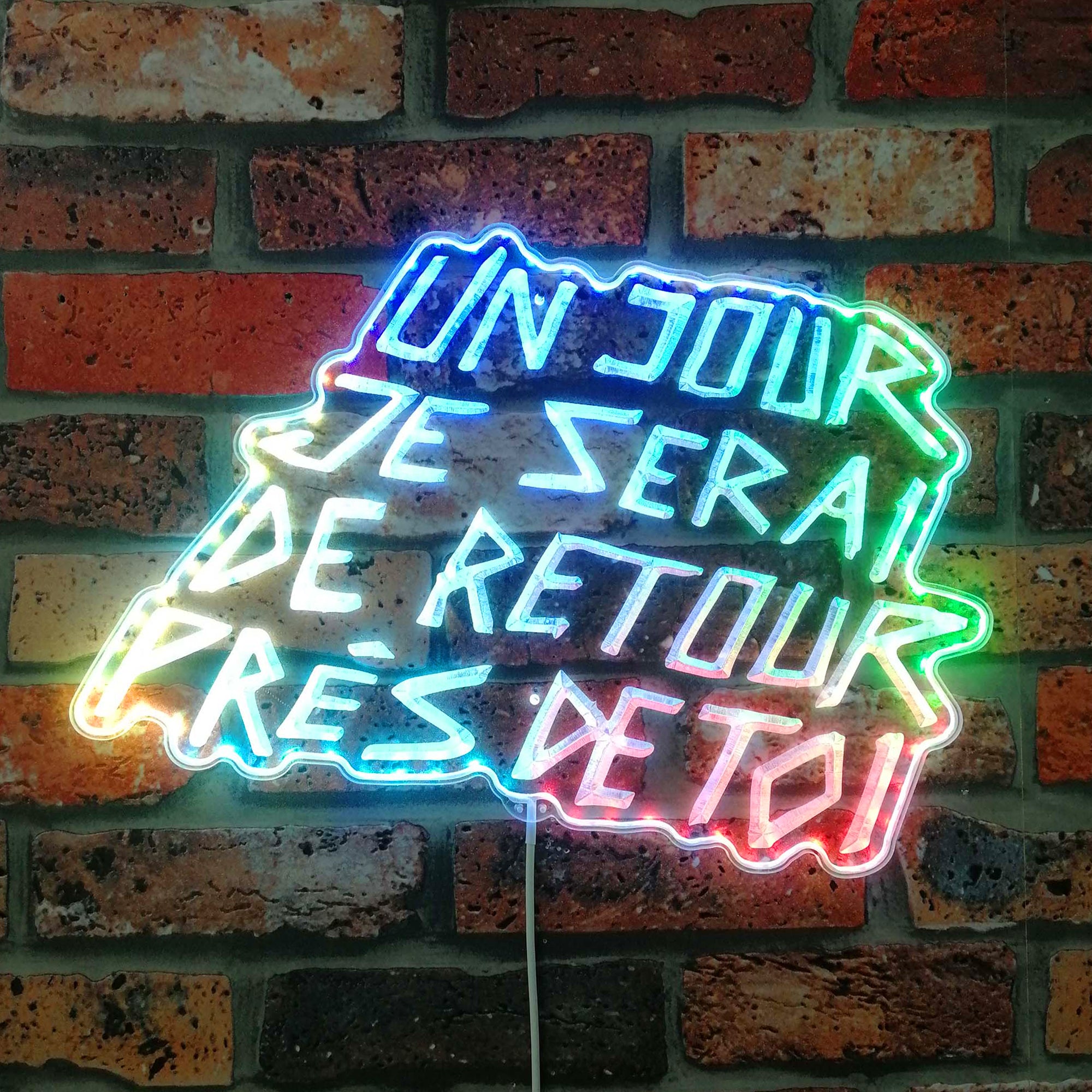 Disco Elysium UN JOUR JE SERAI  Neon LED Sign with Dynamic RGB Colors