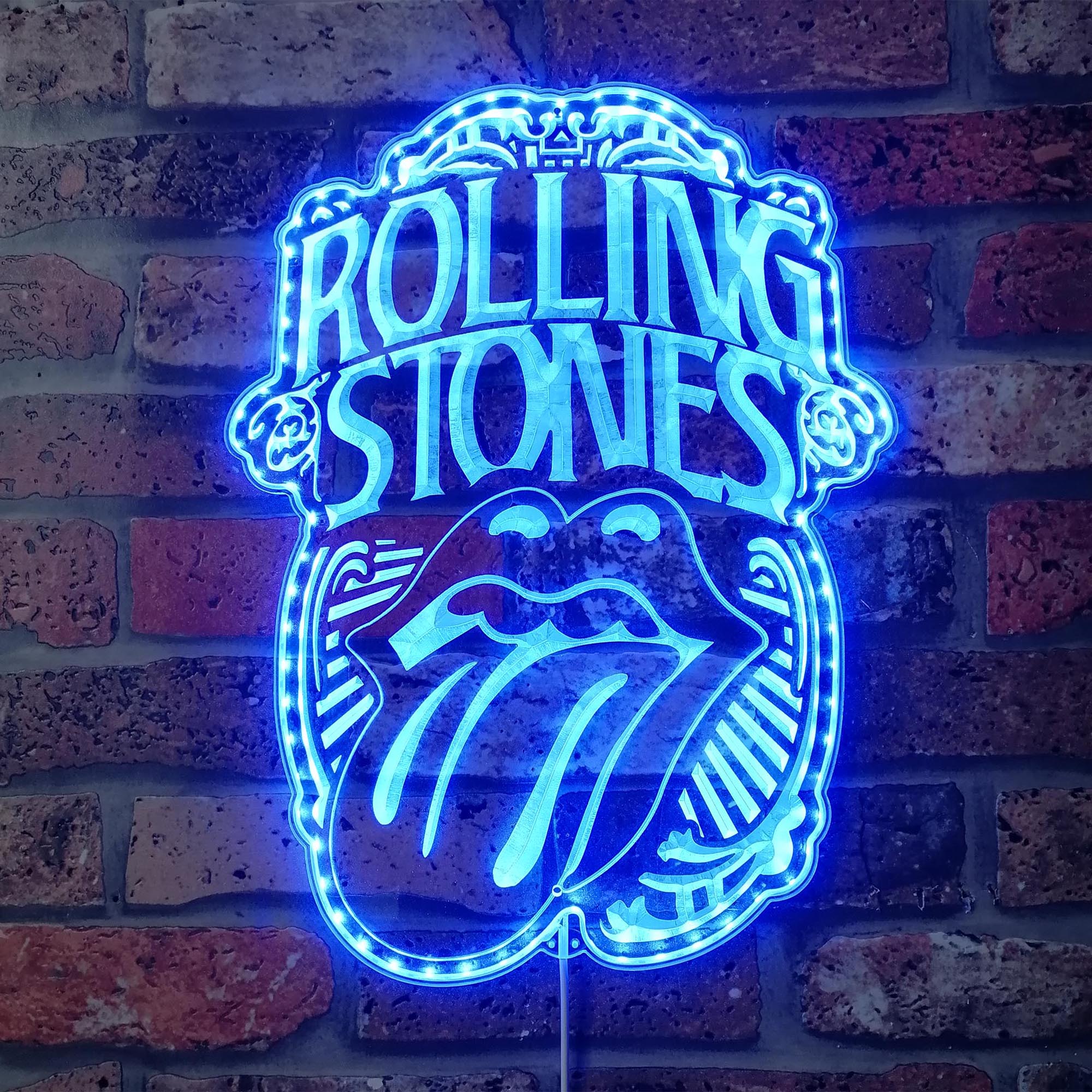 Rolling Stone Dynamic RGB Edge Lit LED Sign