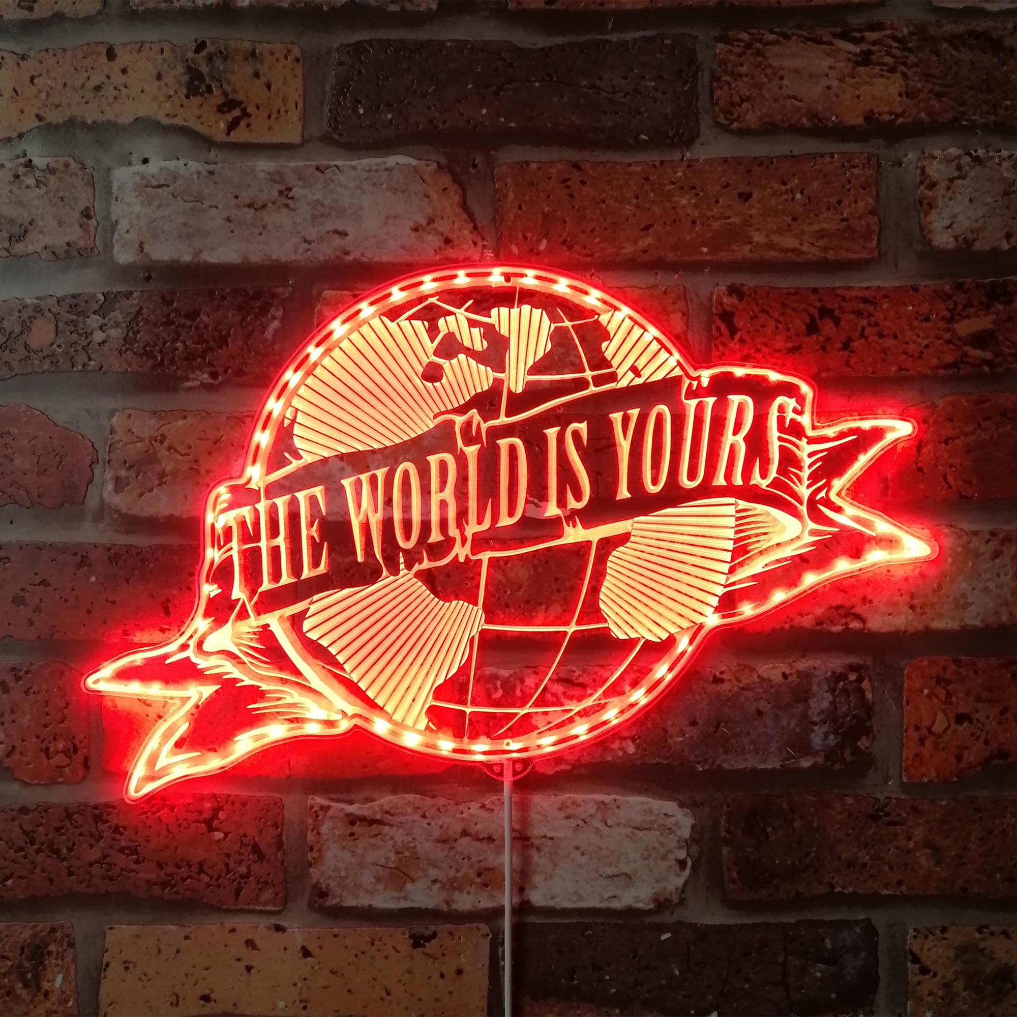 Scarface The World Is Yours Dynamic RGB Edge Lit LED Sign