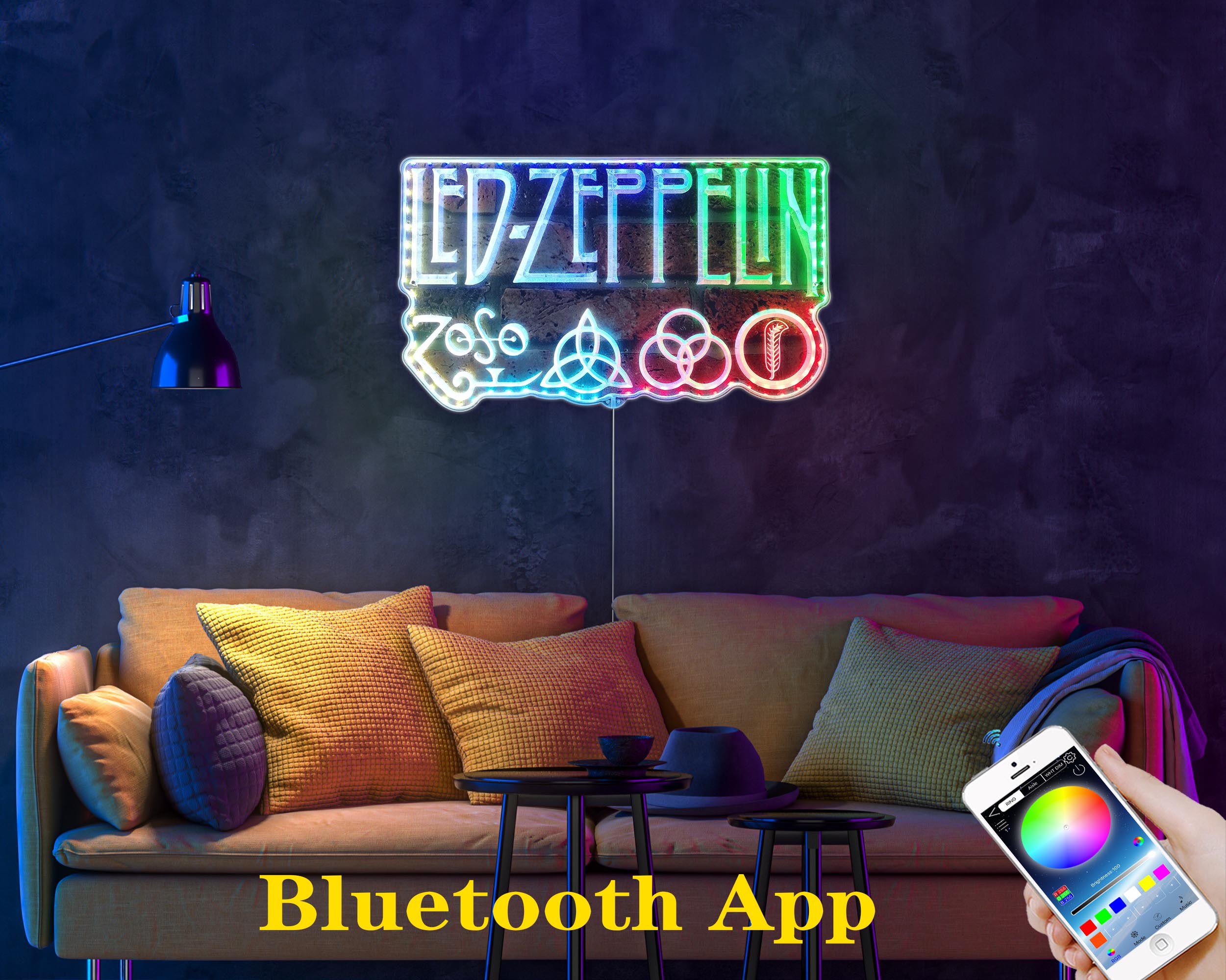 Led Zeppelin Dynamic RGB Edge Lit LED Sign