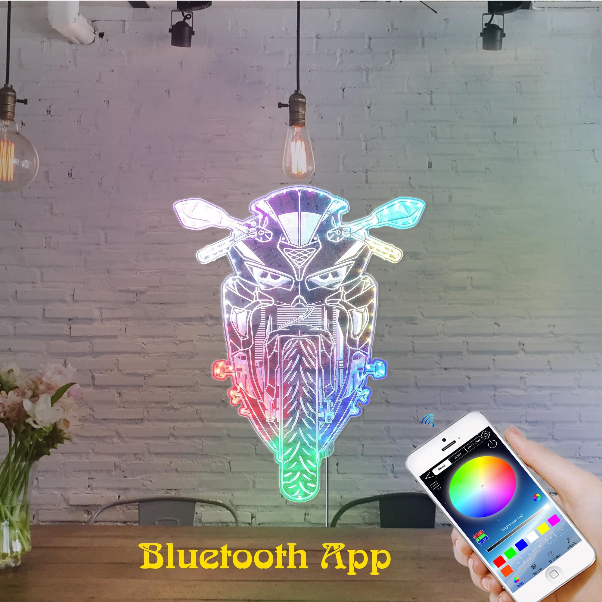 Motorcycles Dynamic RGB Edge Lit LED Sign