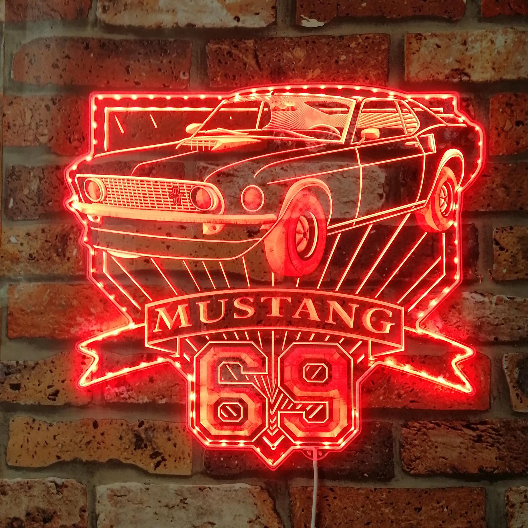 1969 ford-mustang mach 1 351 Dynamic RGB Edge Lit LED Sign