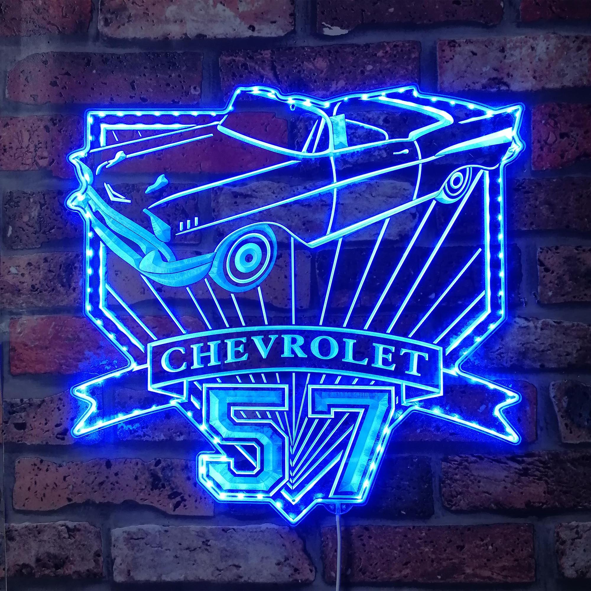 Chevrolet bel air convertible 1957 Dynamic RGB Edge Lit LED Sign