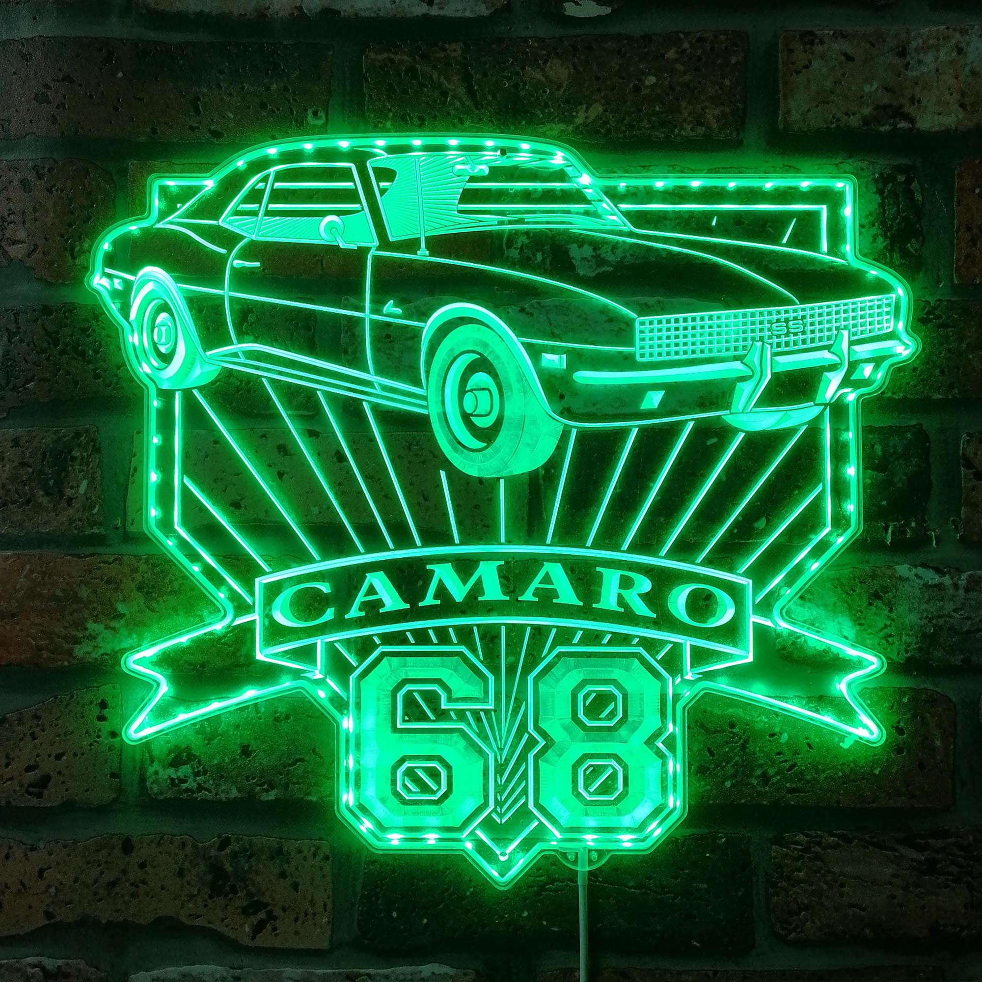 Chevrolet camaro 1968 Dynamic RGB Edge Lit LED Sign