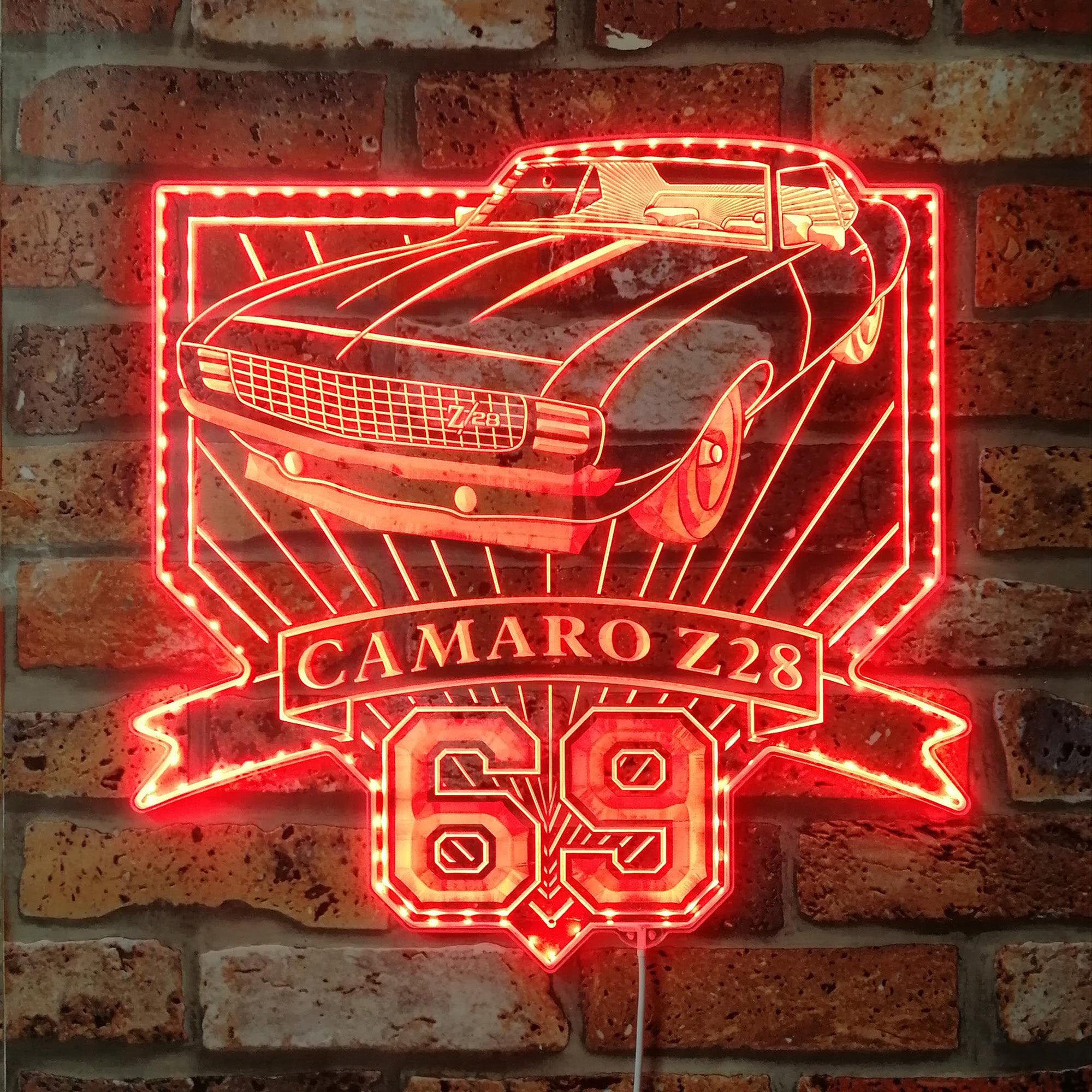 Chevrolet camaro Z/28 1969 Dynamic RGB Edge Lit LED Sign