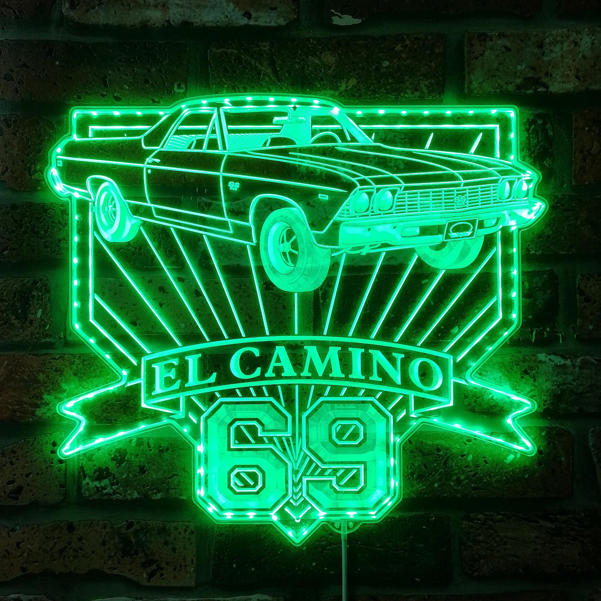 Chevrolet El Camino SS 1969 Dynamic RGB Edge Lit LED Sign