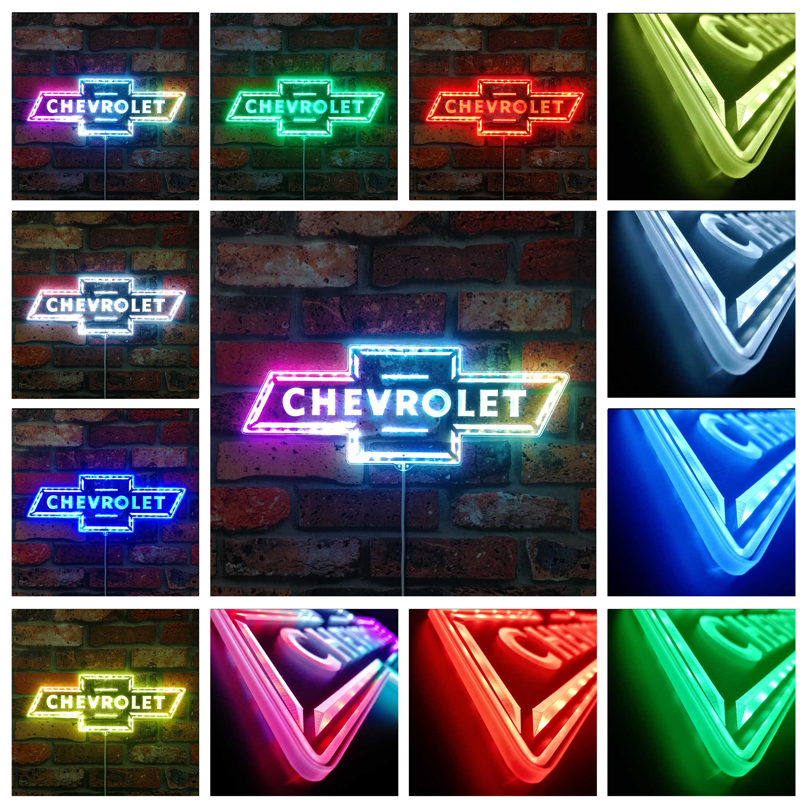 Chevy Led Sign Chevrolet Dynamic RGB Edge Lit LED Sign | PROLEDSIGN – joyatwall
