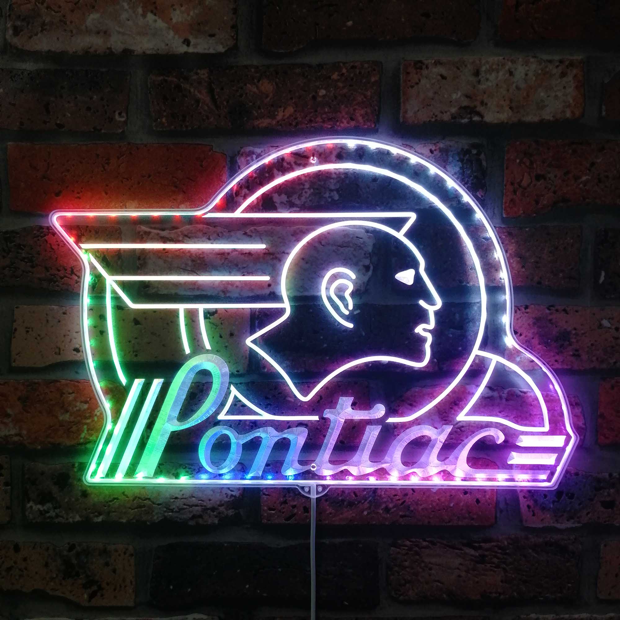 Pontiac Vintage 50s Dynamic RGB Edge Lit LED Sign